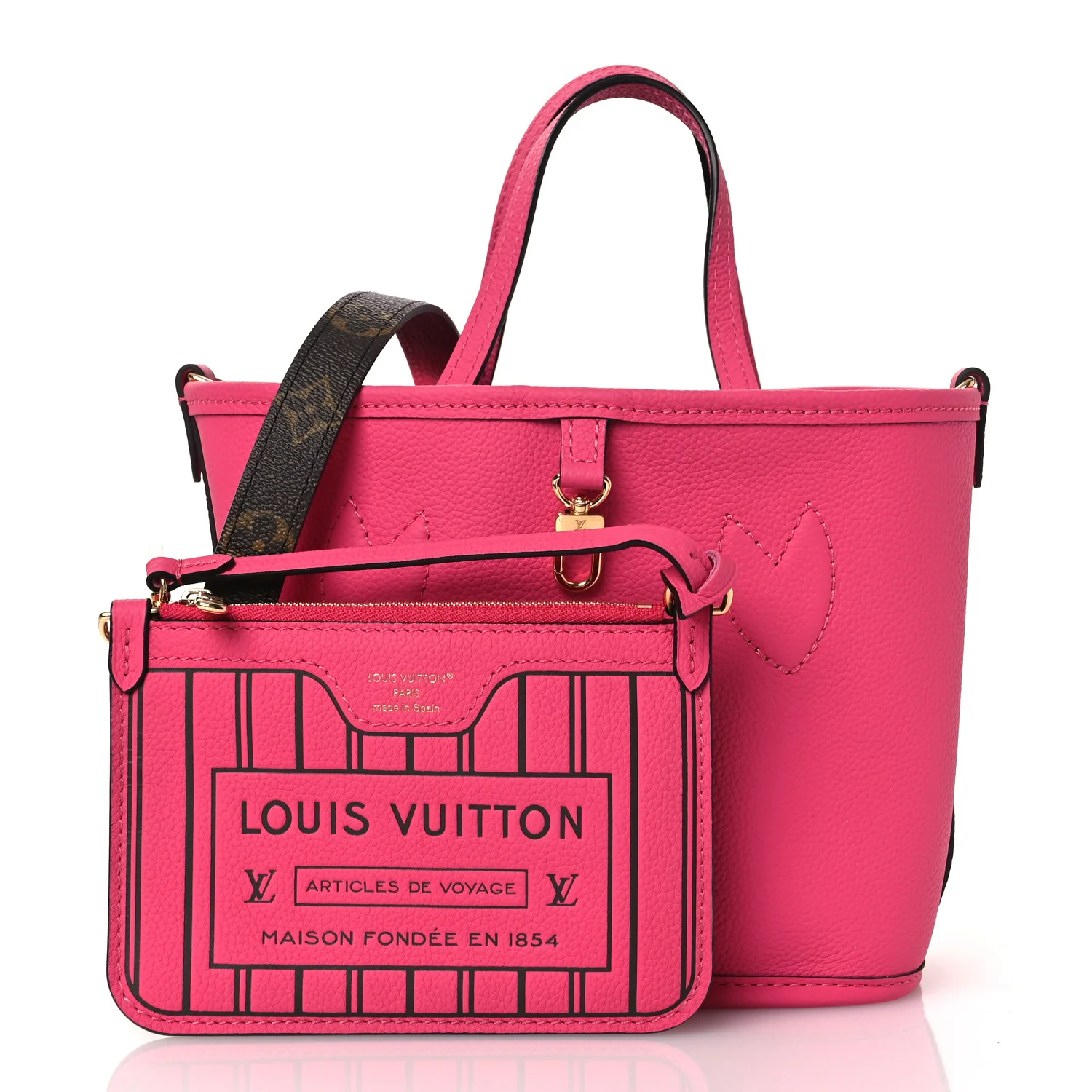 Monogram Neverfull Inside Out Bandouliere BB Rose Pondichery - Image 5