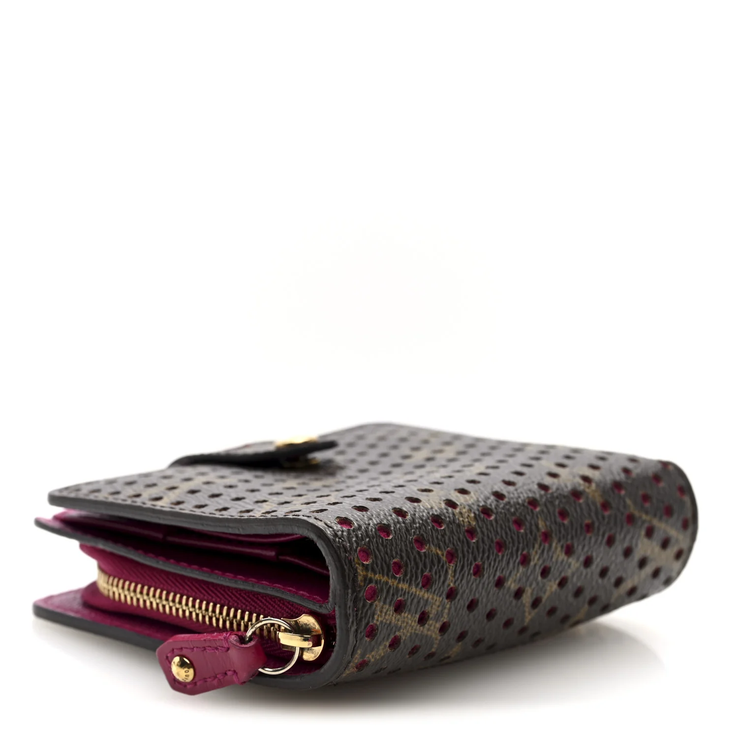 Monogram Perforated Compact Zipped Wallet Fuchsia - Image 4