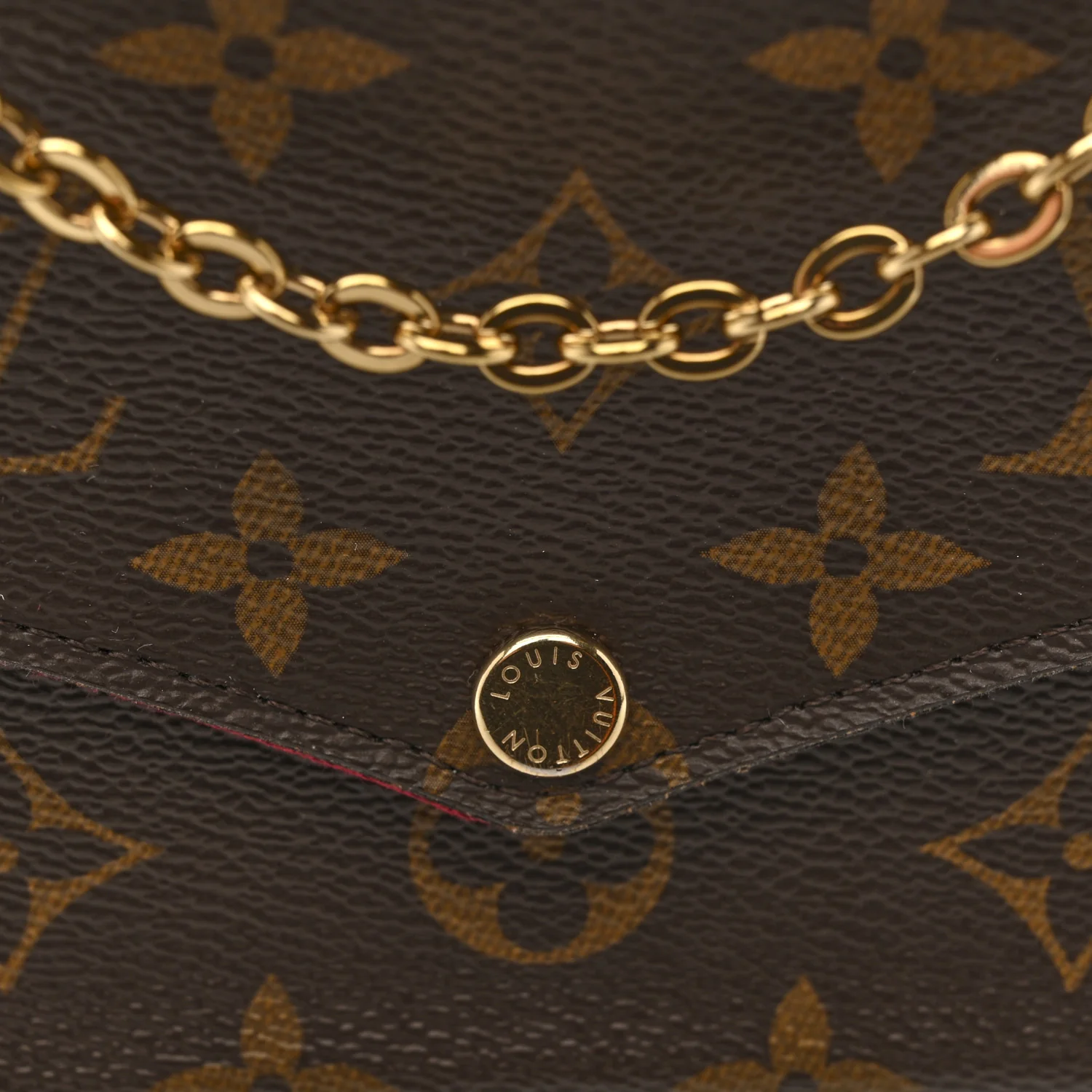 Monogram Pochette Felicie Chain Wallet Fuchsia - Image 12