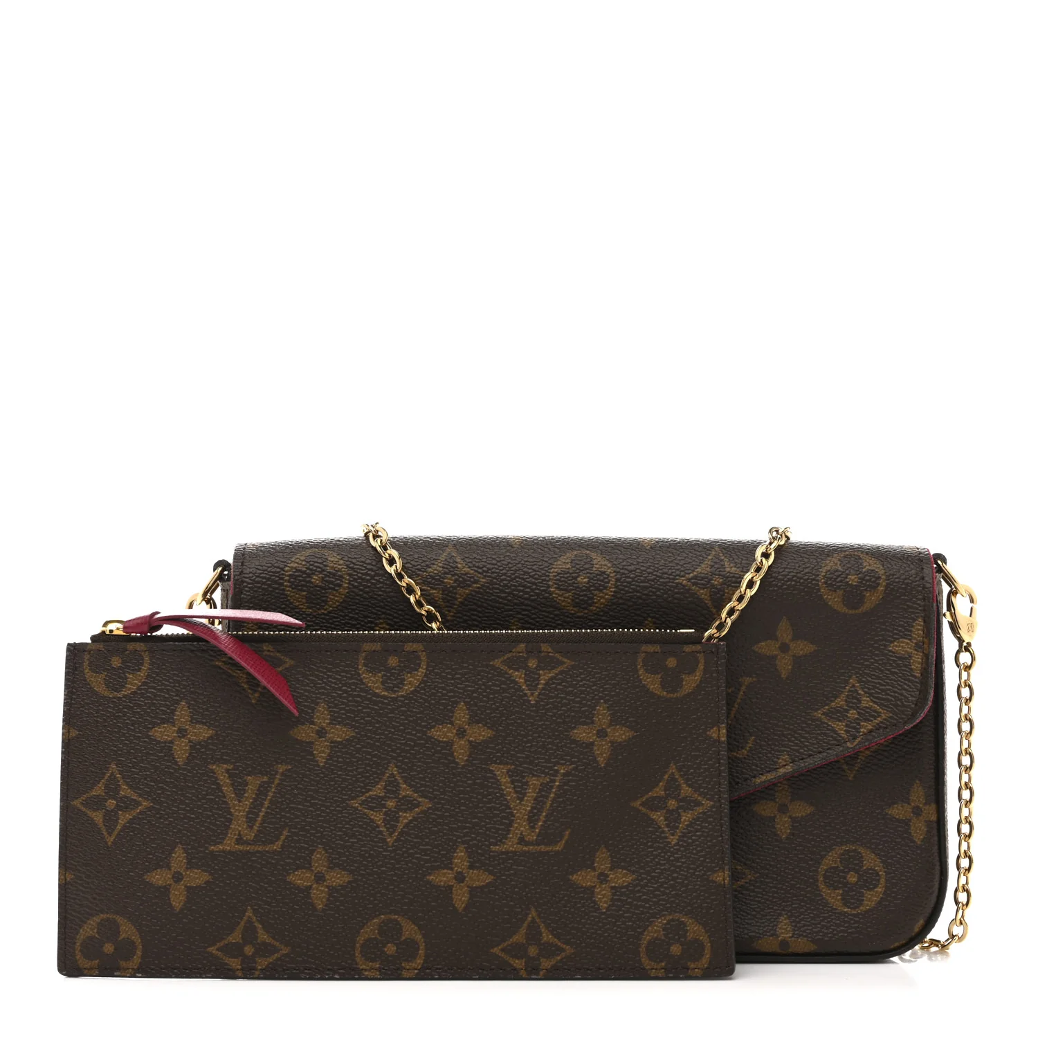 Monogram Pochette Felicie Chain Wallet Fuchsia - Image 3