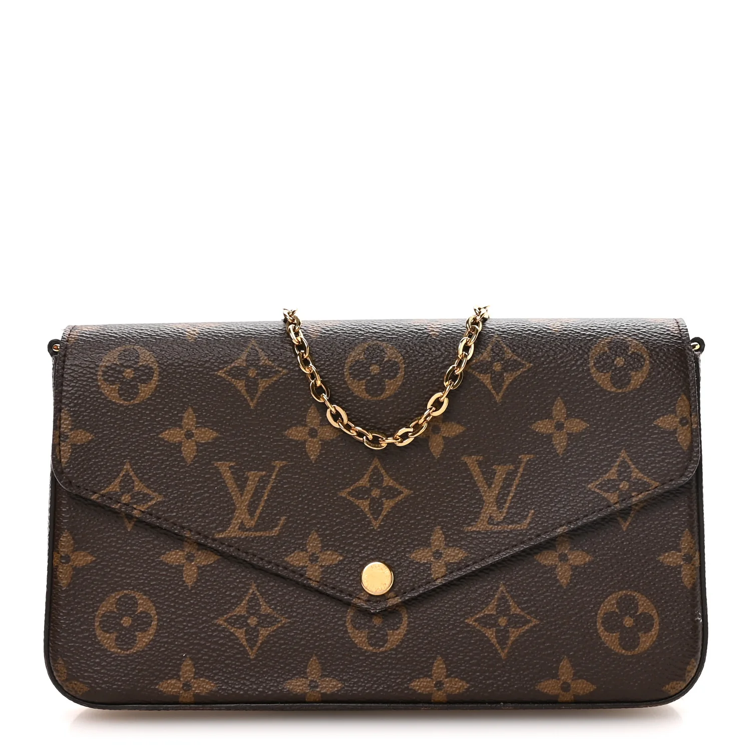 Monogram Pochette Felicie Chain Wallet Fuchsia