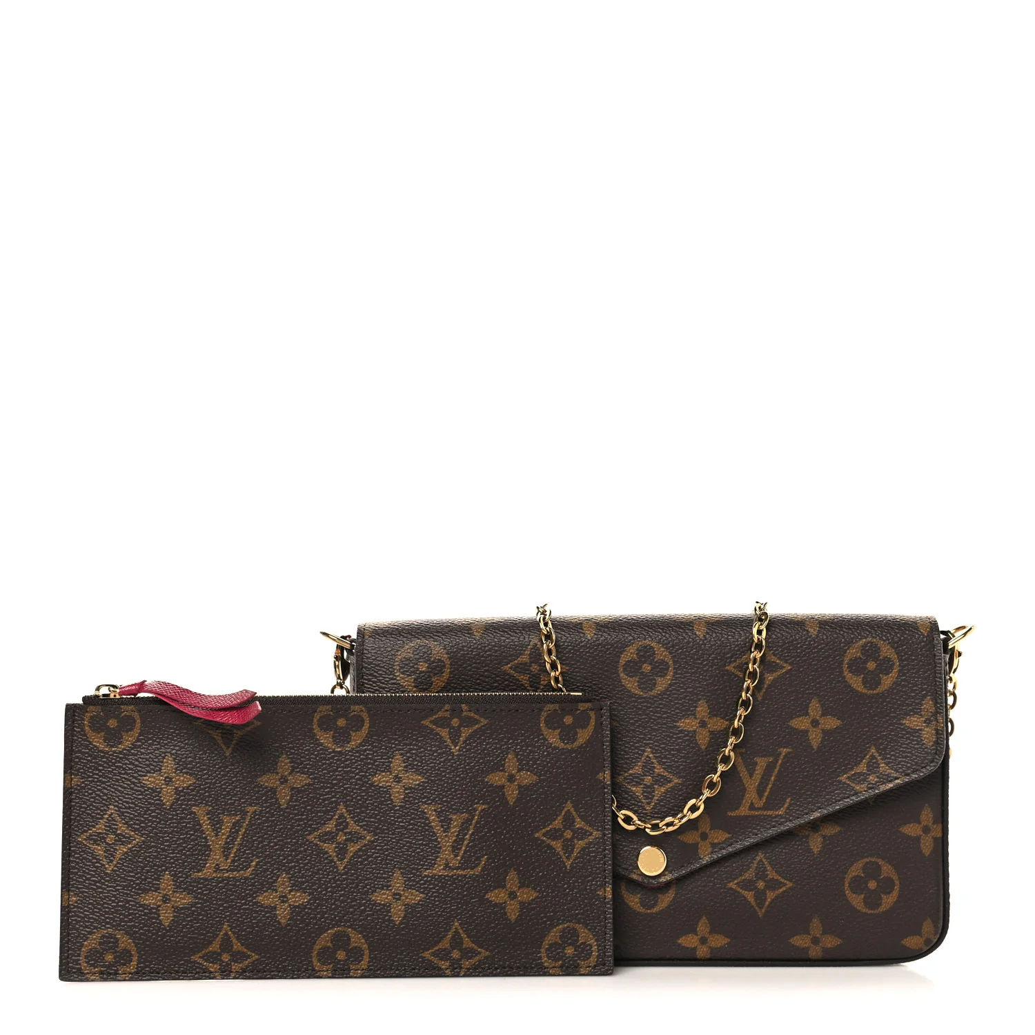 Monogram Pochette Felicie Chain Wallet Fuchsia - Image 3