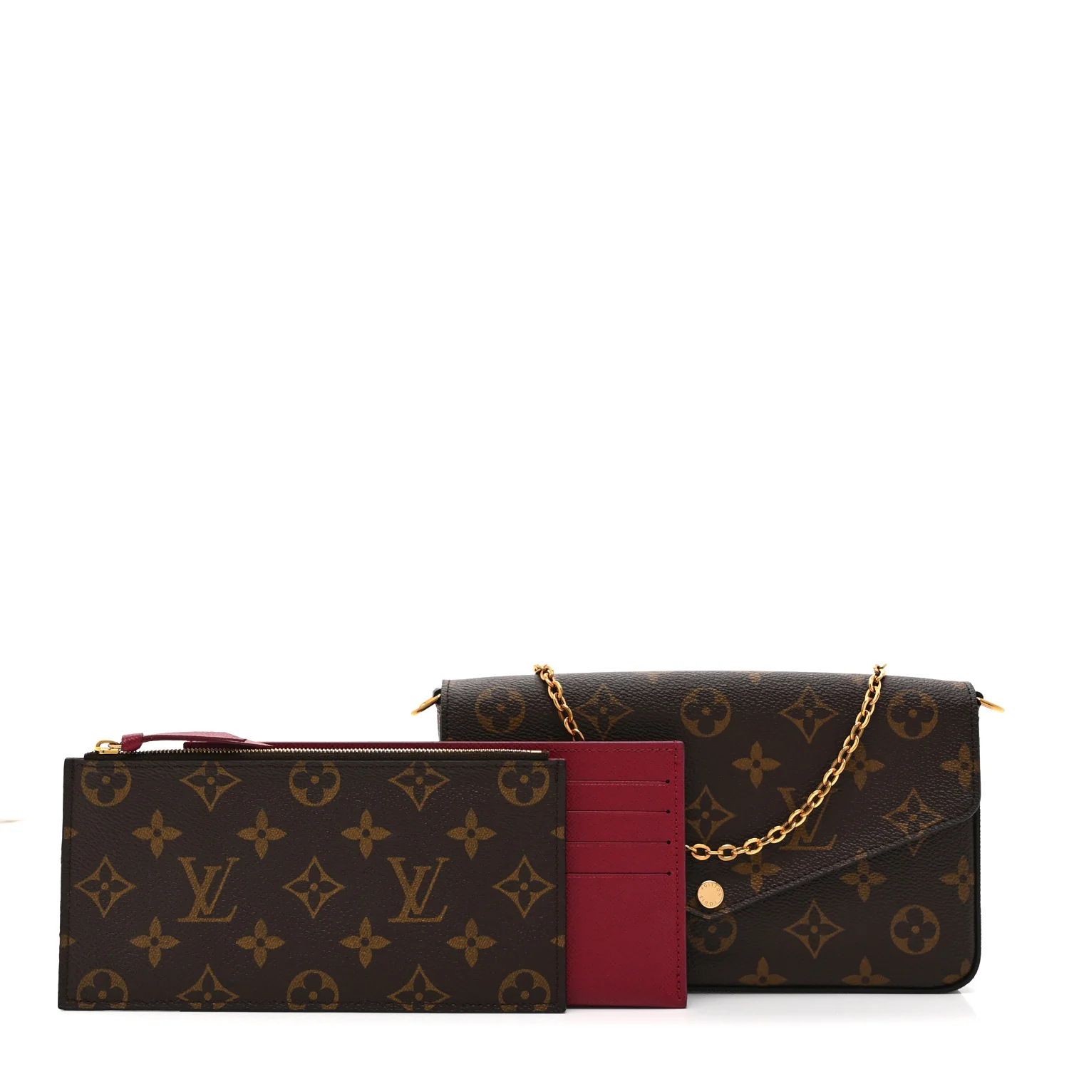 Monogram Pochette Felicie Chain Wallet Fuchsia - Image 3