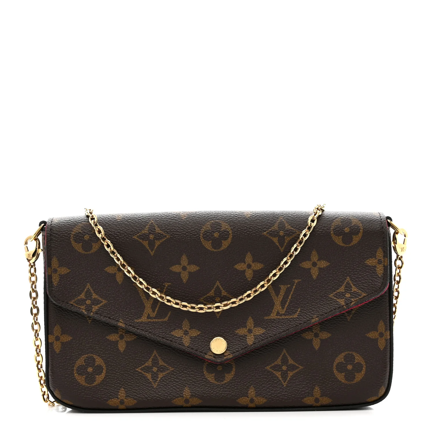 Monogram Pochette Felicie Chain Wallet Fuchsia