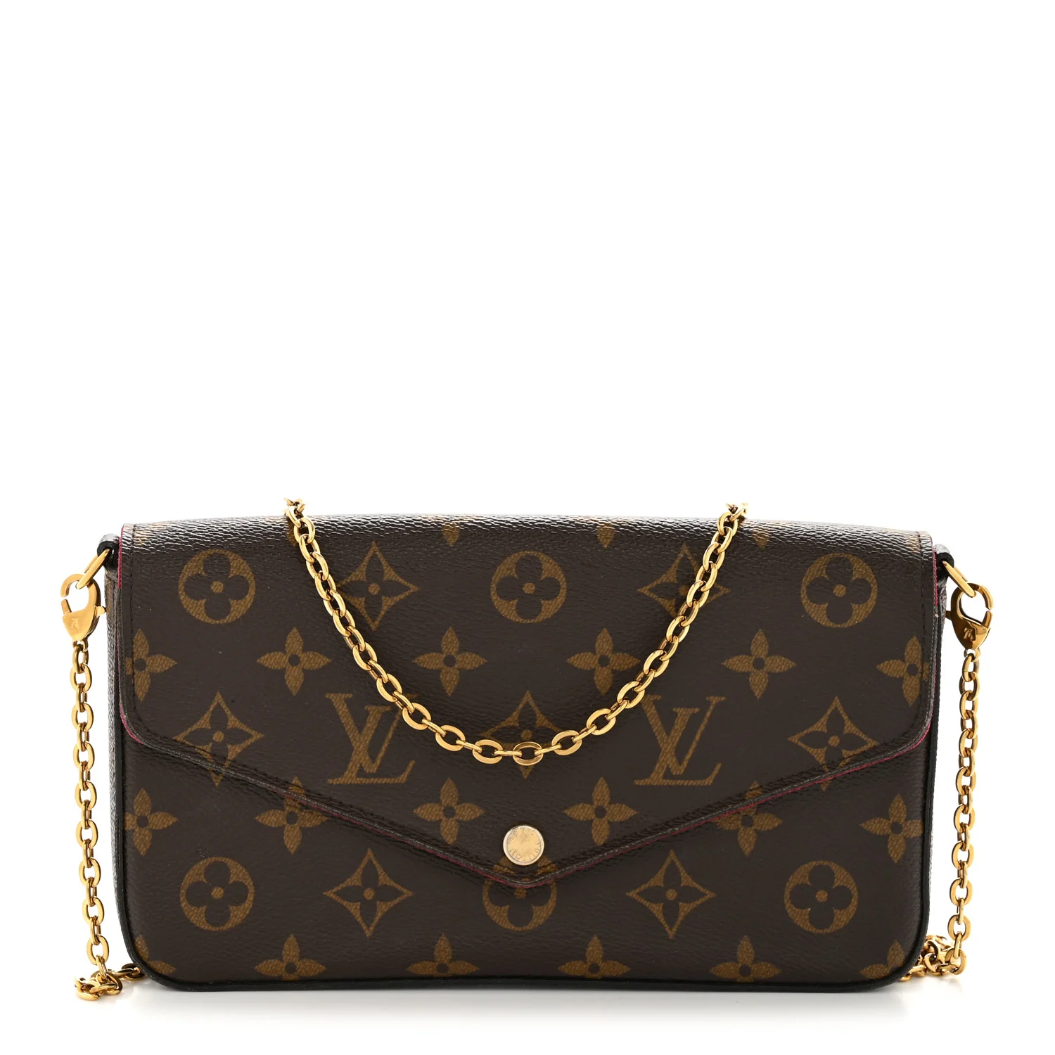 Monogram Pochette Felicie Chain Wallet Fuchsia