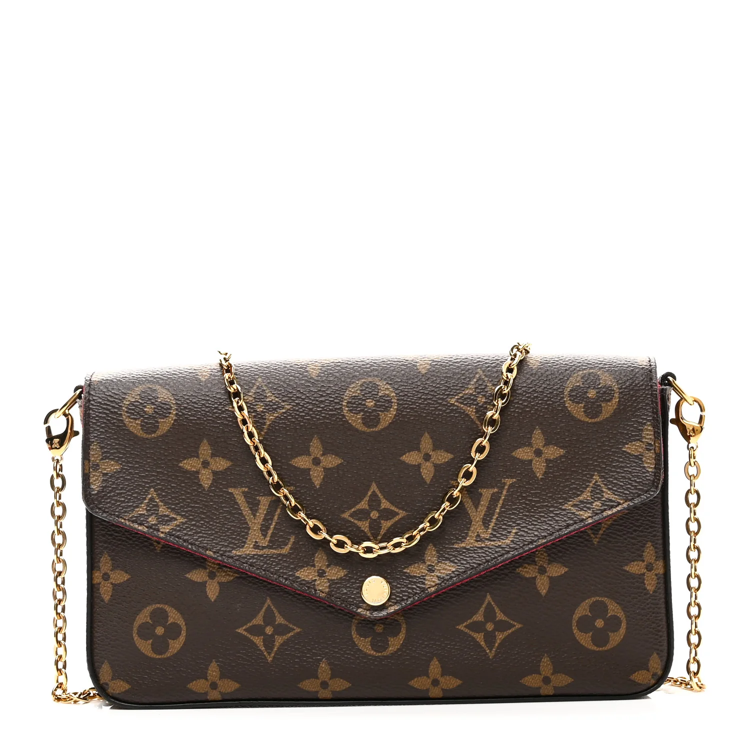 Monogram Pochette Felicie Chain Wallet Fuchsia