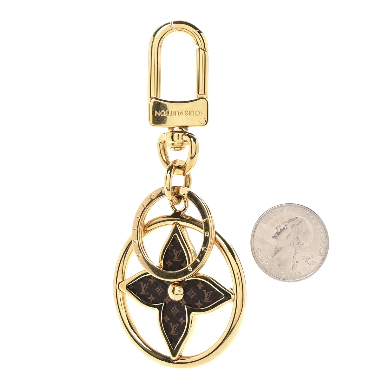 Monogram Puzzle Flower Bag Charm Key Holder - Image 2