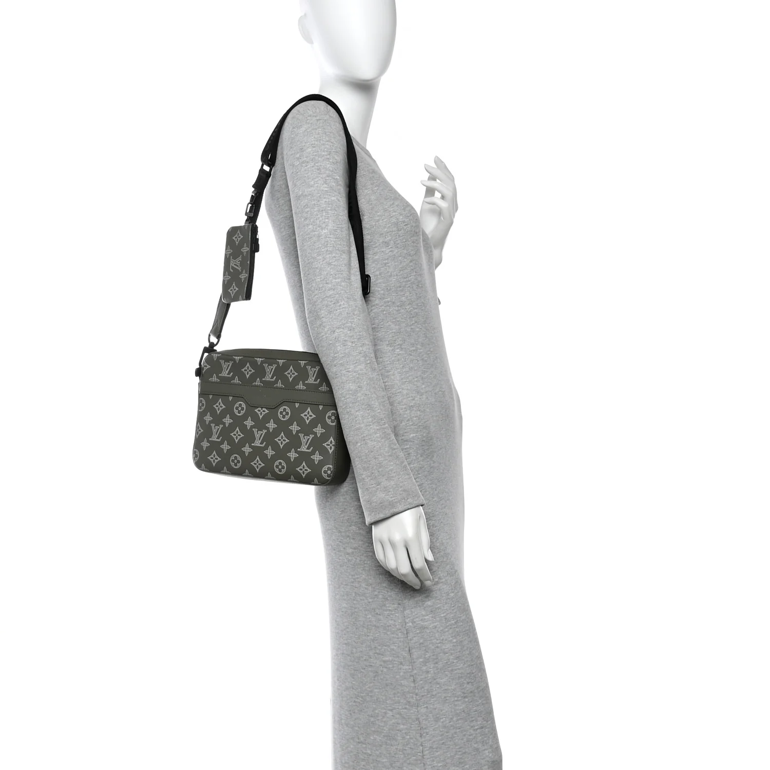 Monogram Shadow G65 Trio Messenger Olive Green - Image 2