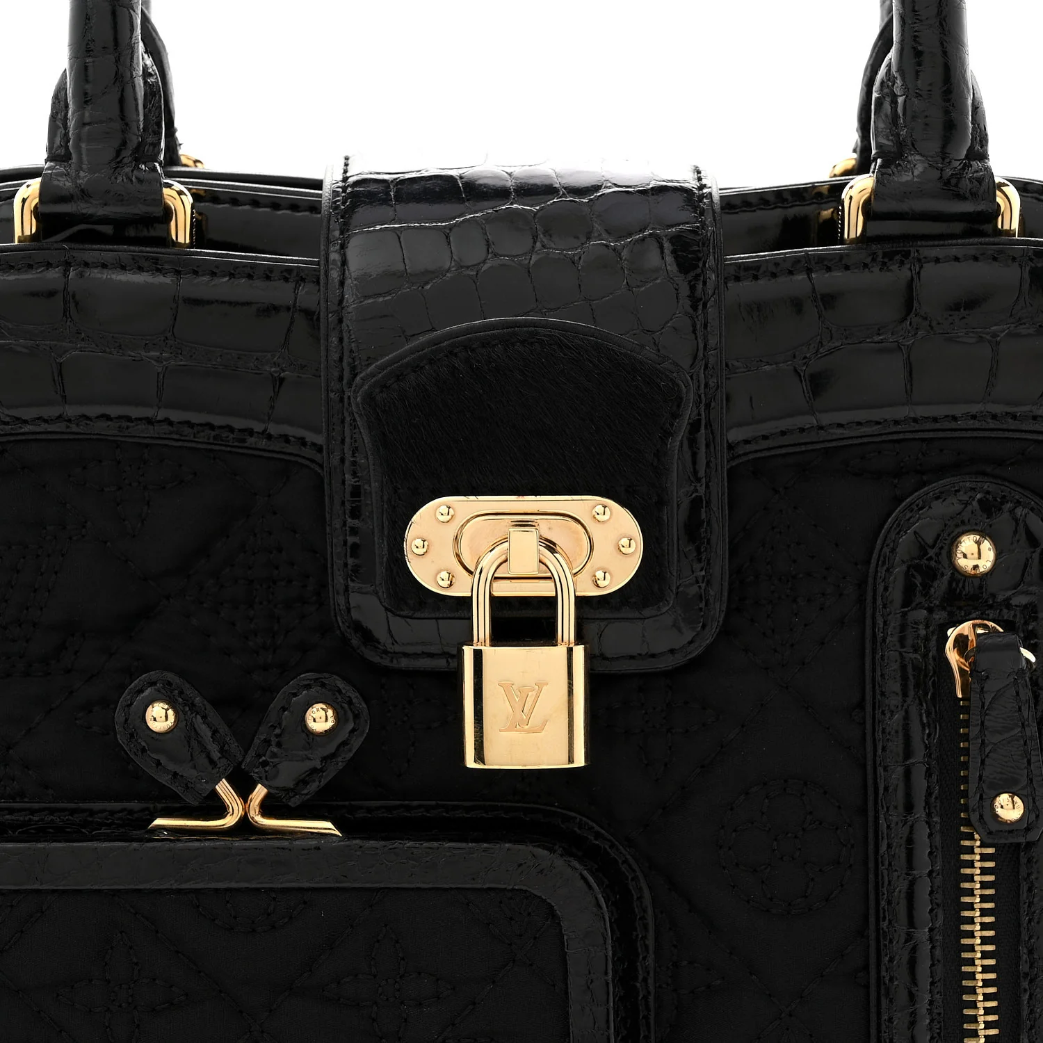 Monogram Silk Pony Hair Alligator Trim Linda Black - Image 7