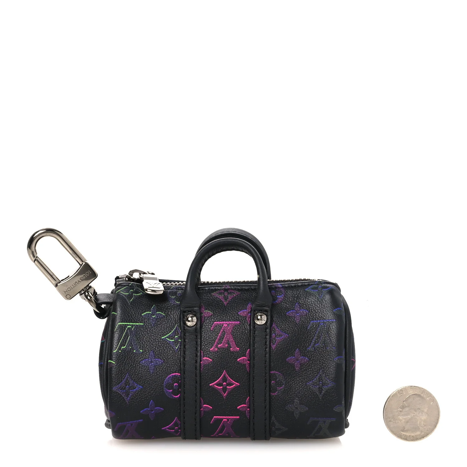 Monogram Spotlight Mini Keepall Bag Charm Key Holder Black Borealis - Image 2