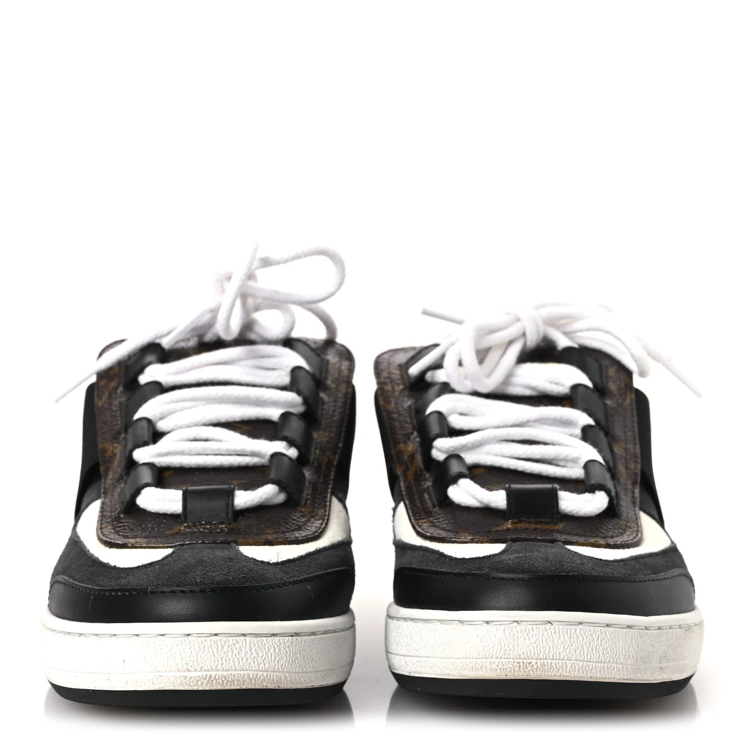 Monogram Suede Calfskin Lous Open Back Sneakers 37.5 Black - Image 3