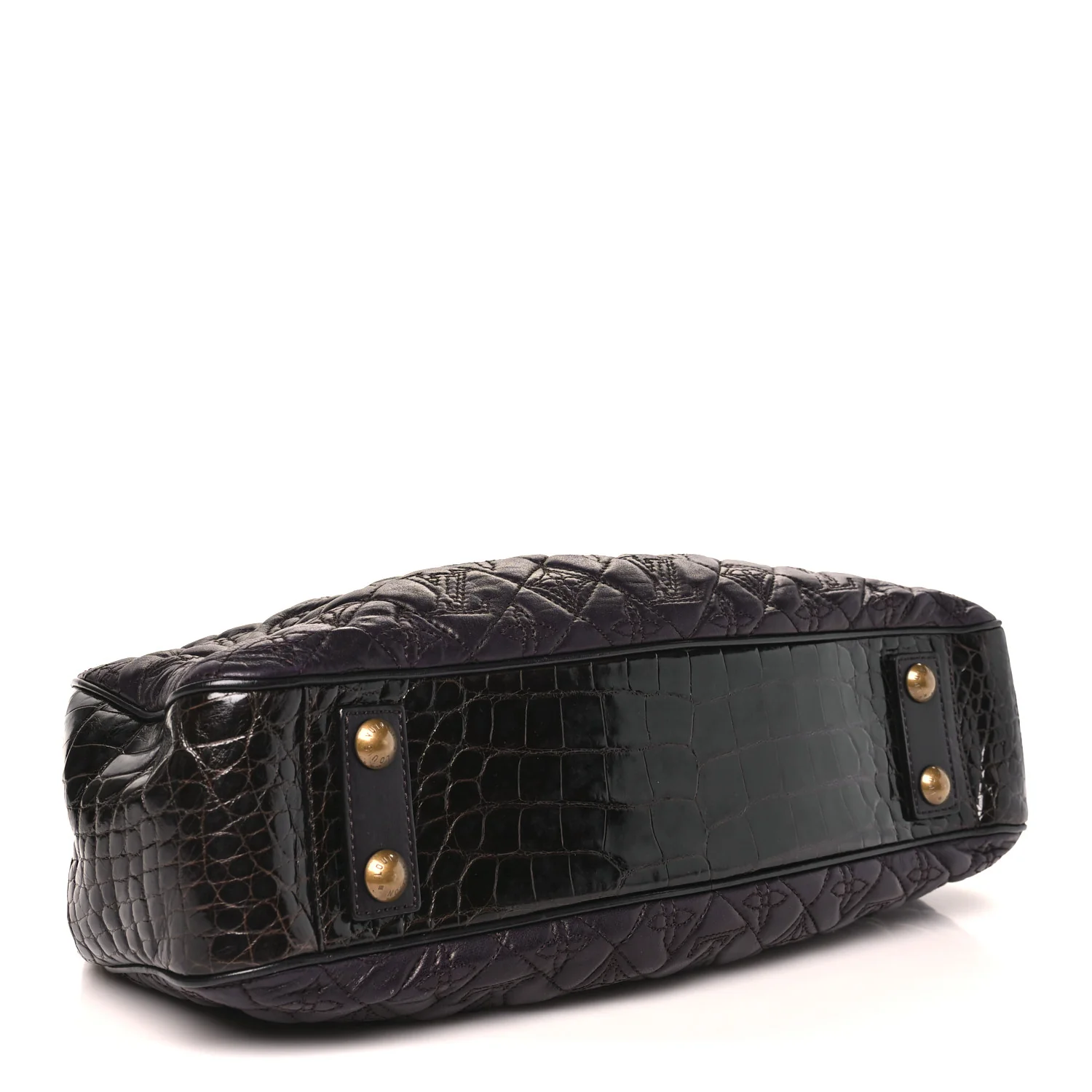 Monogram Vienna Alligator Sac Fermoir GM Aubergine - Image 4