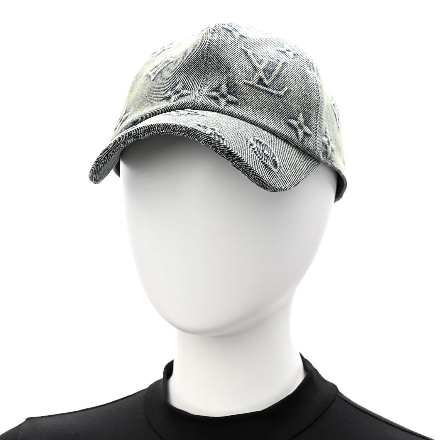 Monogram Washed Denim Cap L Blue - Image 2