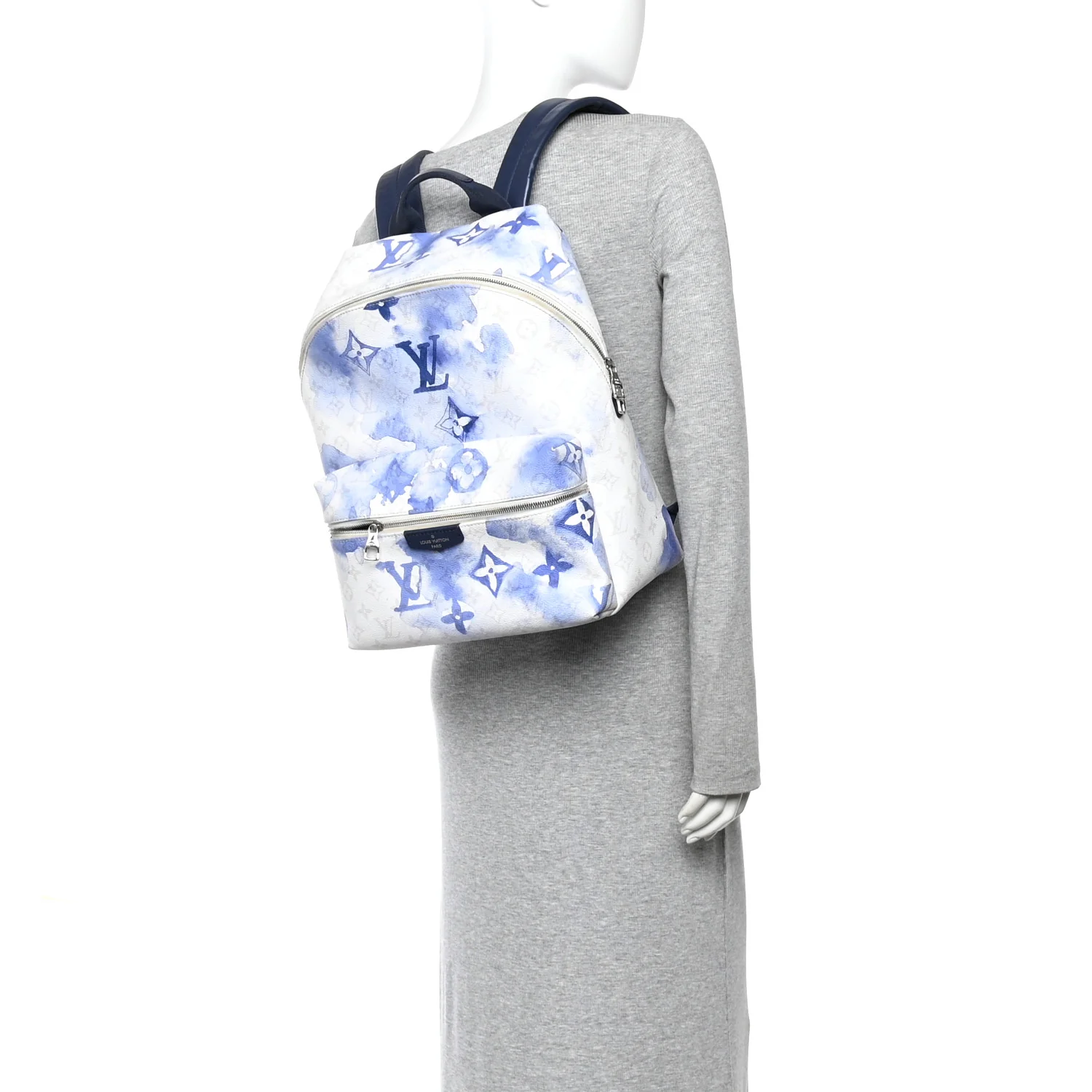 Monogram Watercolor Discovery Backpack Blue - Image 2