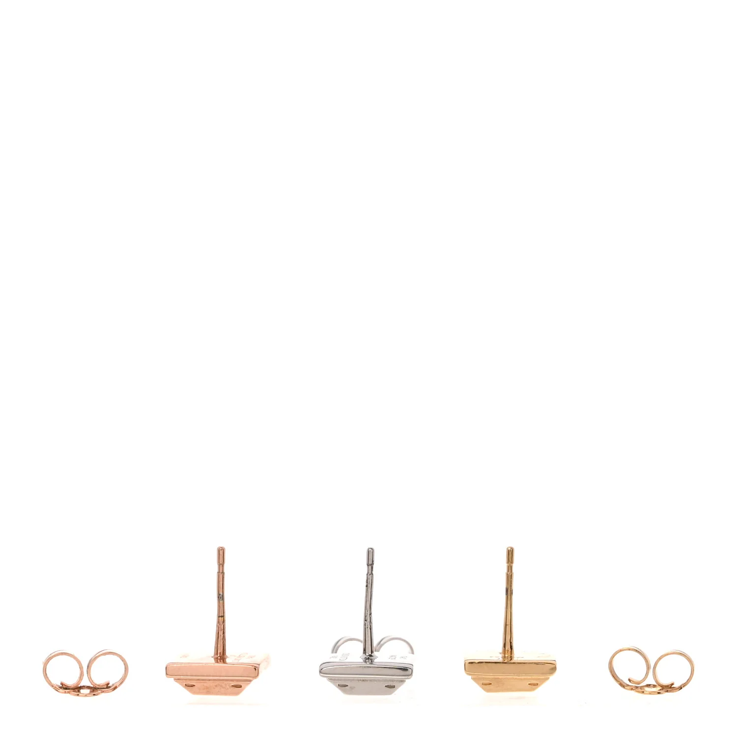 Nanogram Tennis Earrings Set of 3 Gold Silver Pink - Image 3