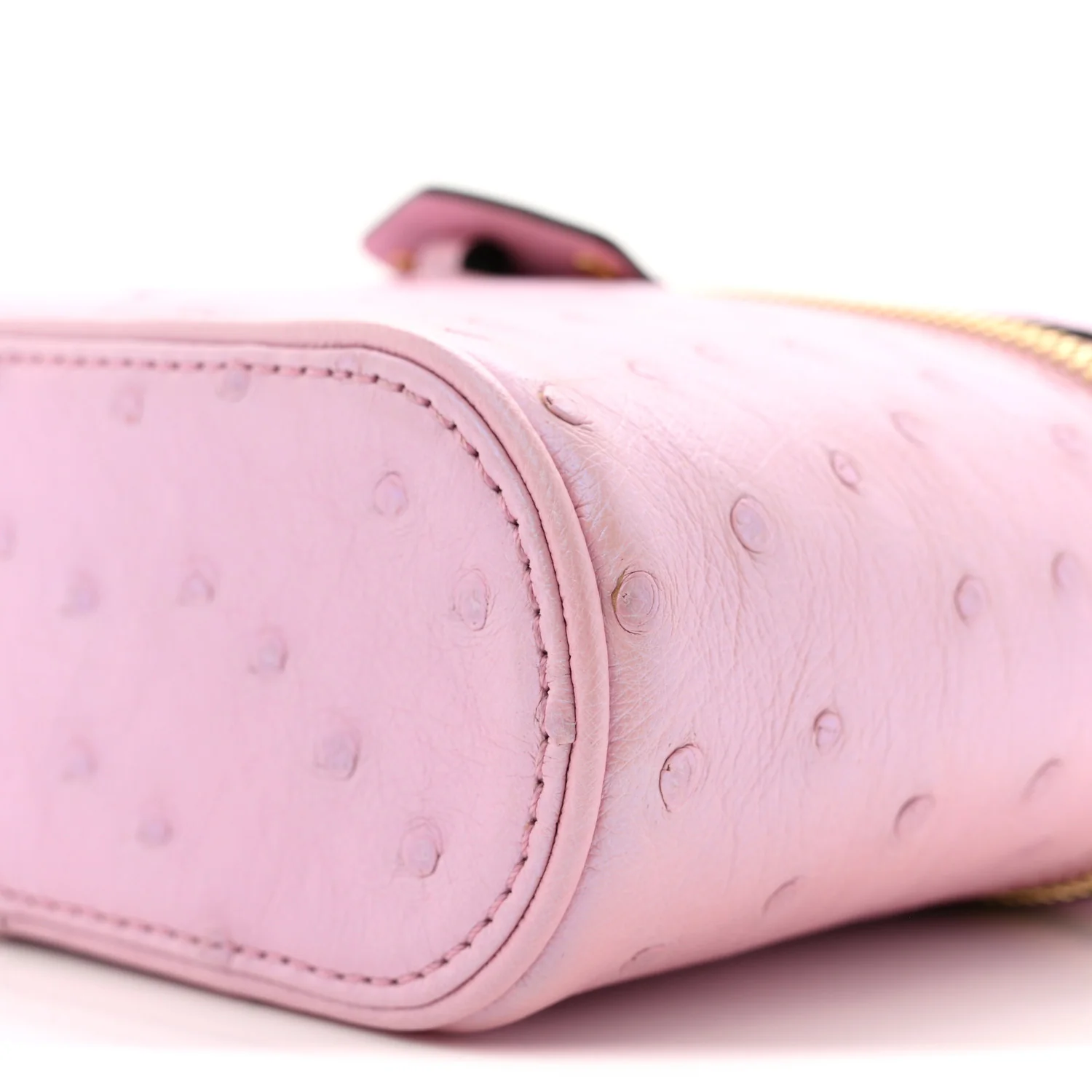 Ostrich Vanity Chain Pouch Pink - Image 9