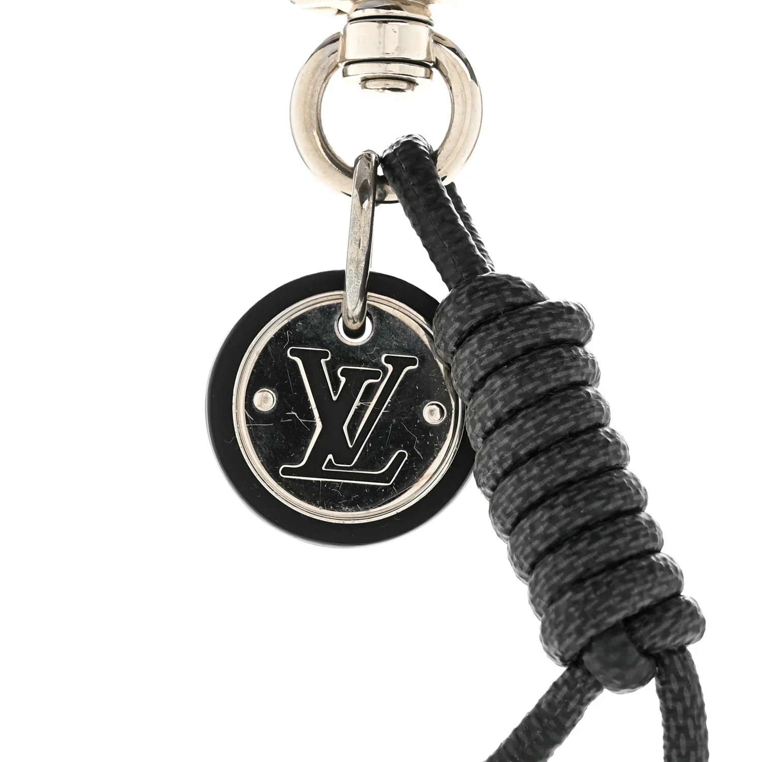 Palladium Damier Graphite Rope Bag Charm Key Holder - Image 4