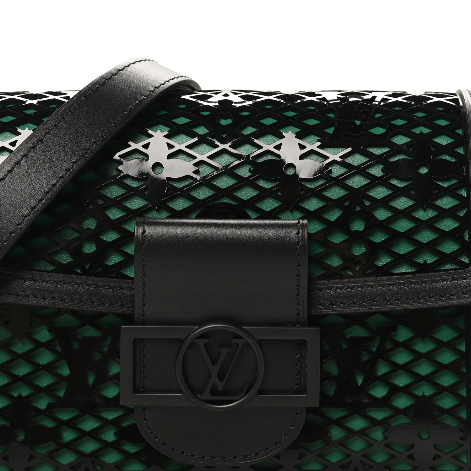 Patent Calfskin Monogram Lace Dauphine Mini Emerald Green - Image 7