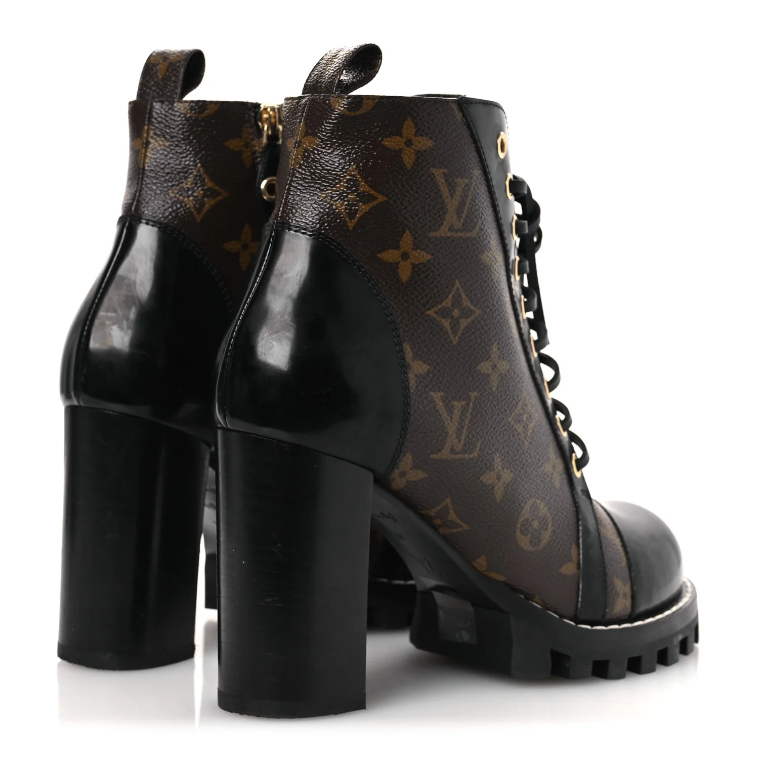 Patent Calfskin Monogram Star Trail Ankle Boots 40 Black - Image 5