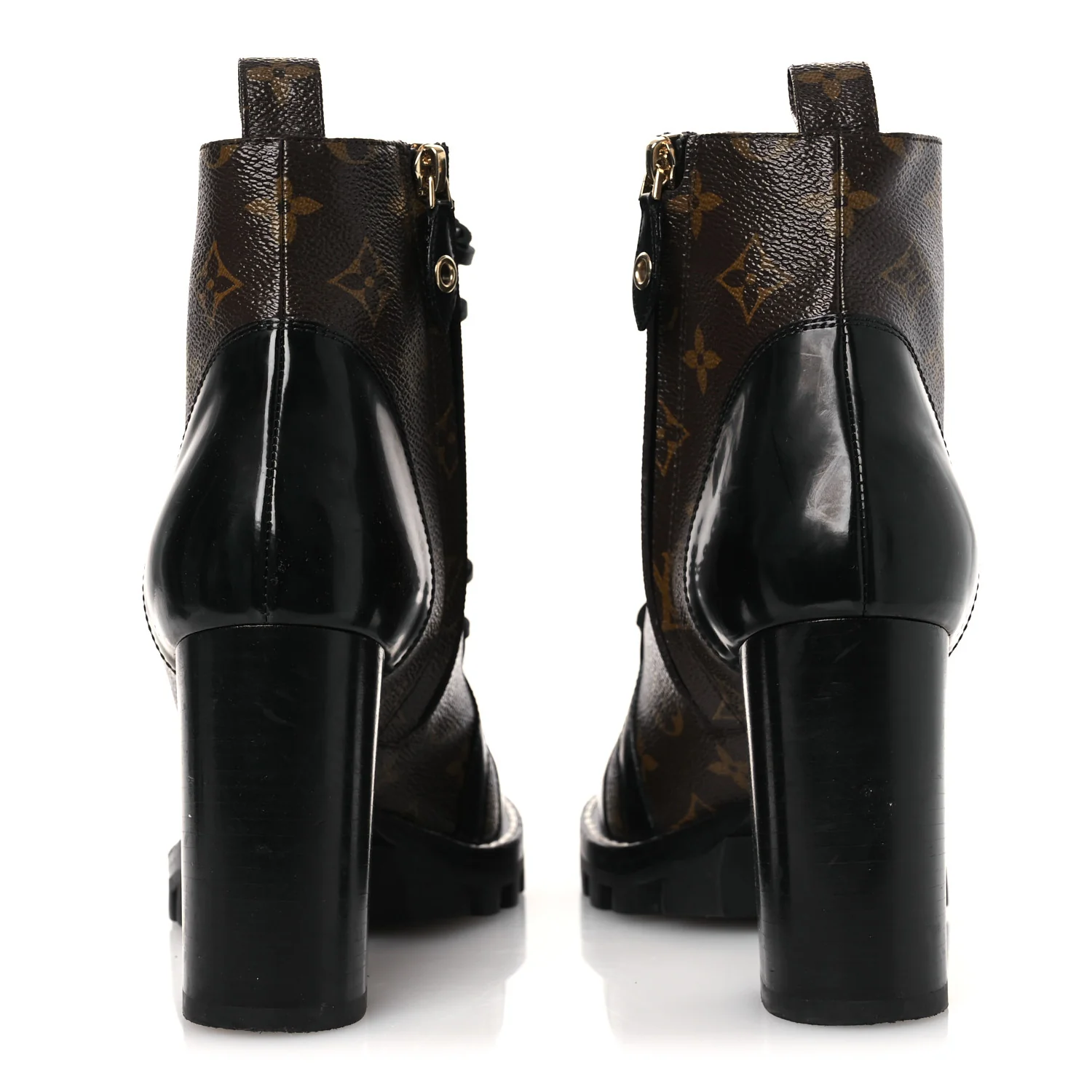 Patent Calfskin Monogram Star Trail Ankle Boots 40 Black - Image 6