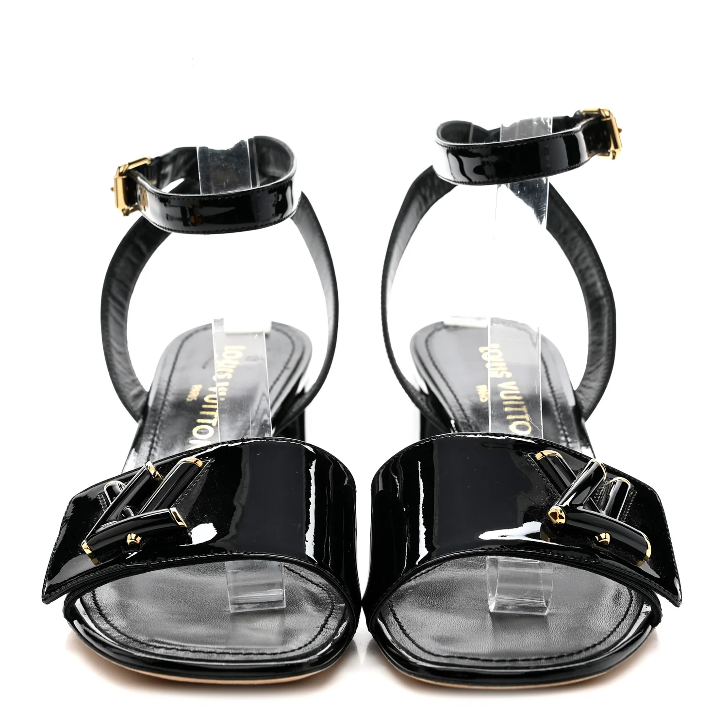 Patent Calfskin Shake Sandals 39 Black - Image 3