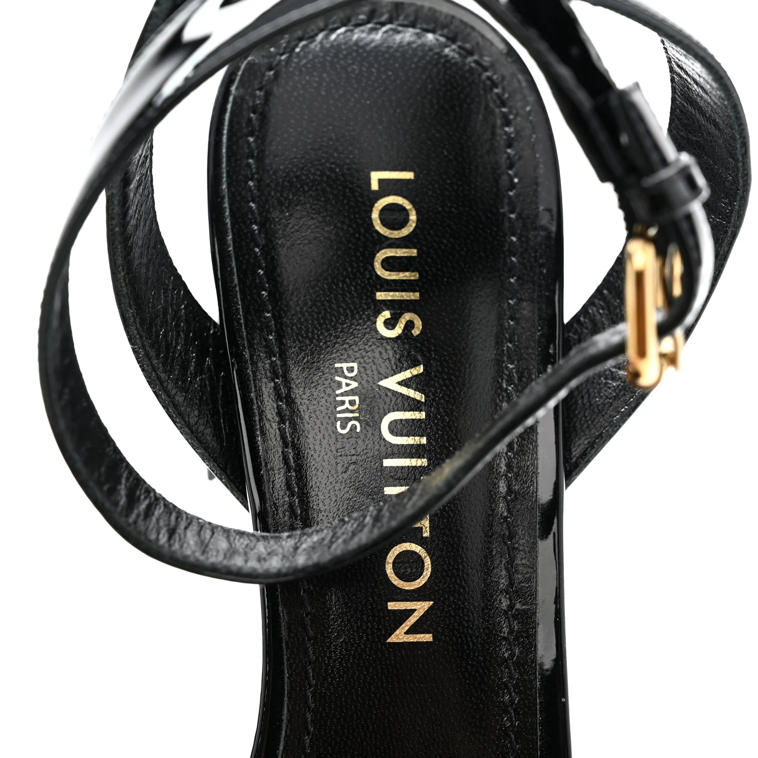 Patent Calfskin Shake Sandals 39 Black - Image 8