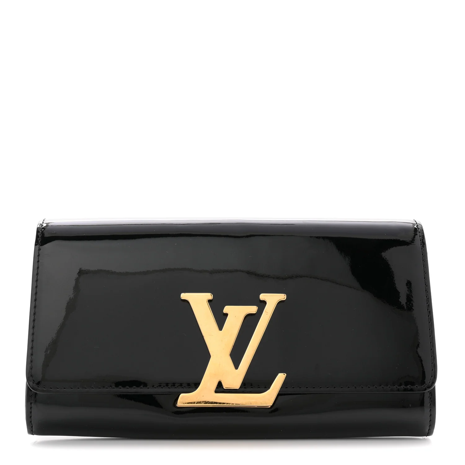 Patent Louise Clutch Black