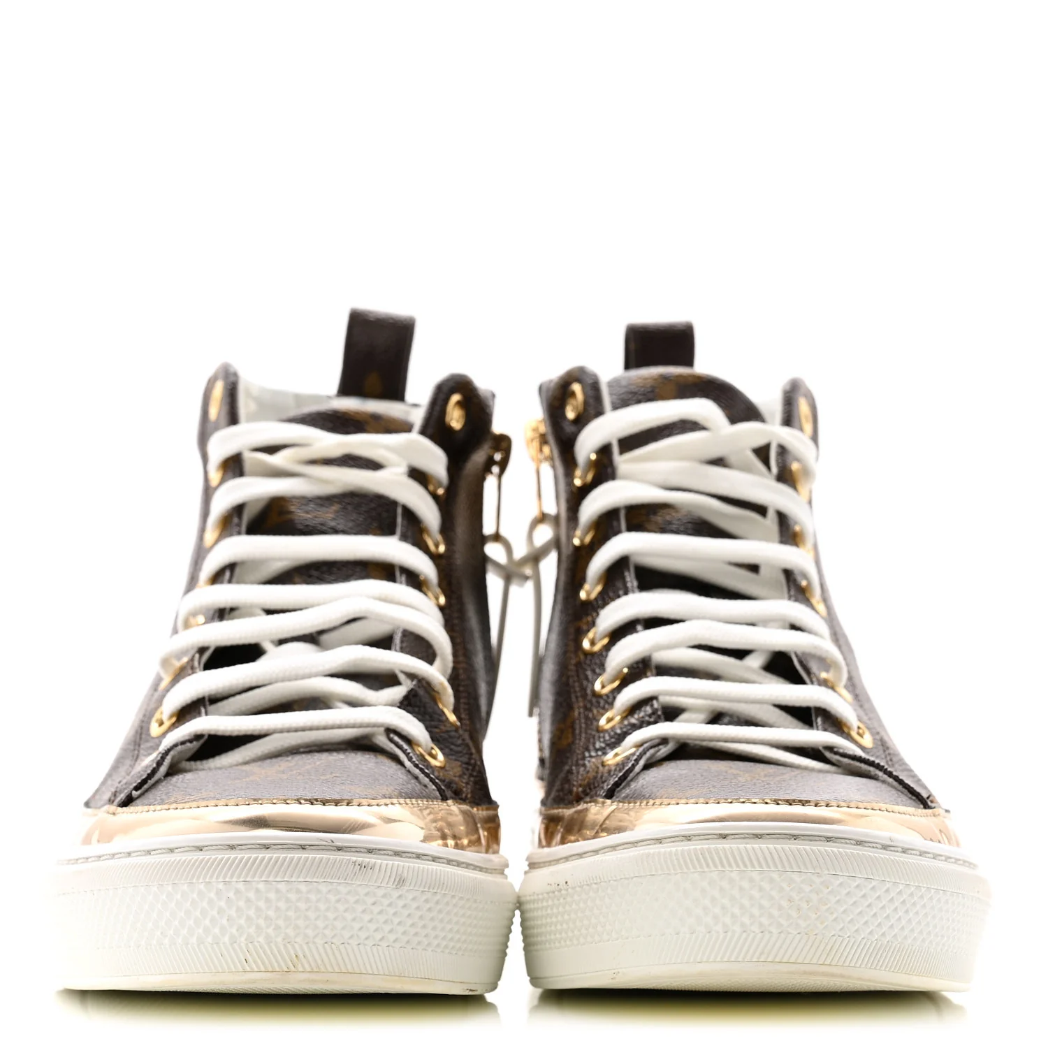Patent Monogram Stellar Sneaker Boots 38.5 Gold - Image 3