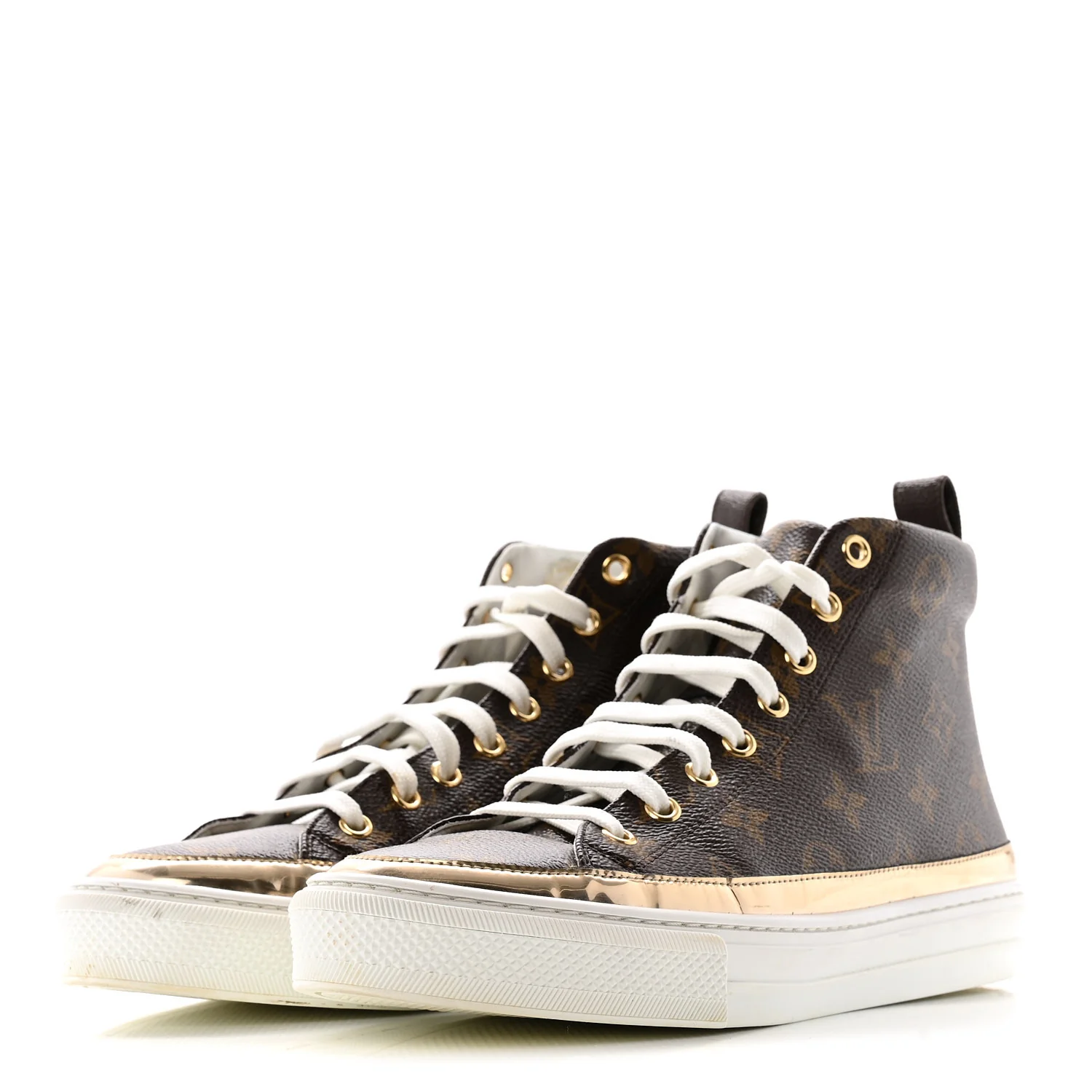Patent Monogram Stellar Sneaker Boots 38.5 Gold - Image 4