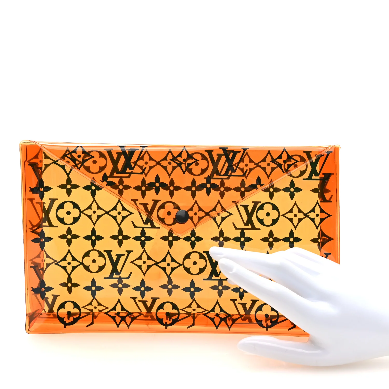PVC Monogram Printed Envelope Pouch Orange - Image 2
