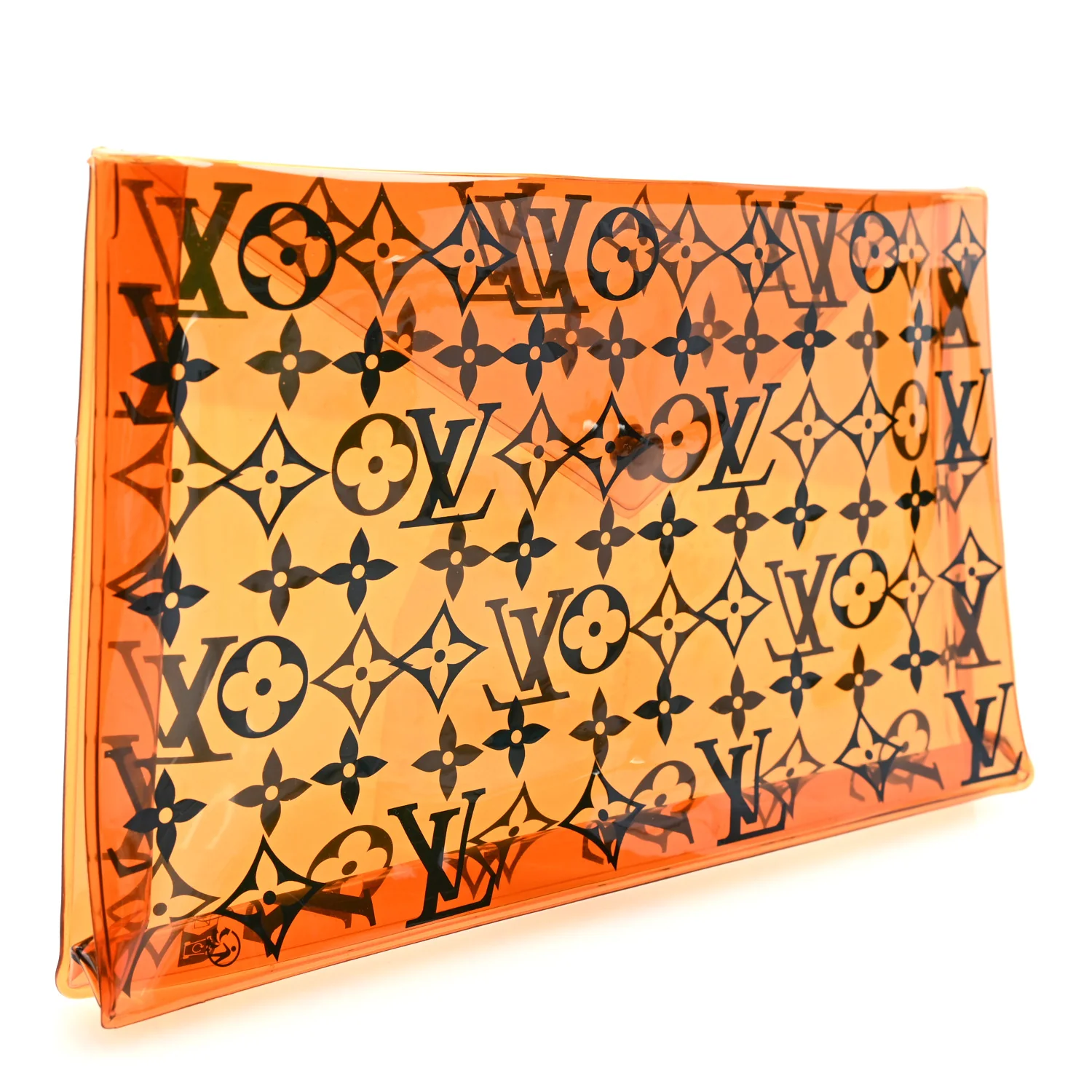 PVC Monogram Printed Envelope Pouch Orange - Image 3