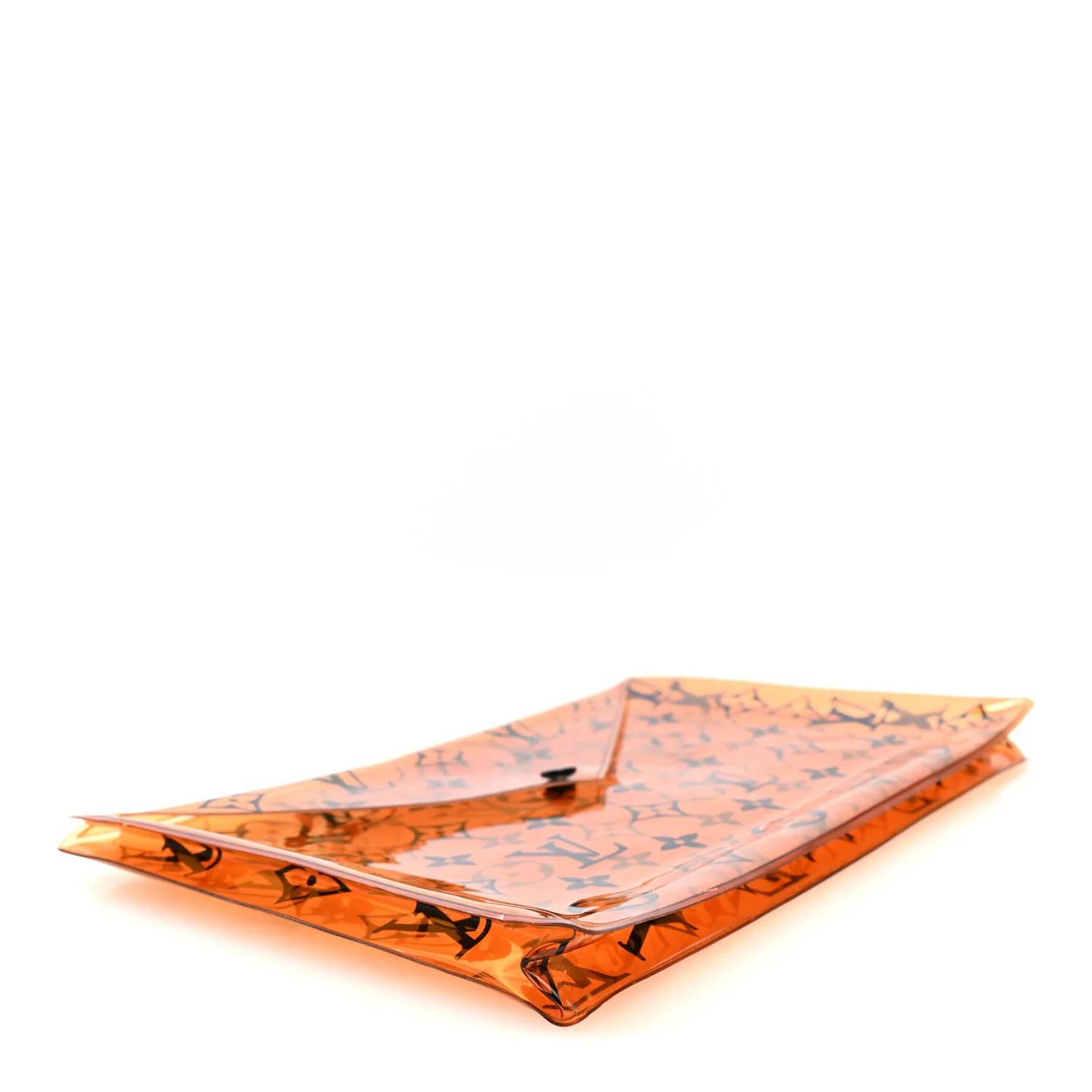 PVC Monogram Printed Envelope Pouch Orange - Image 4