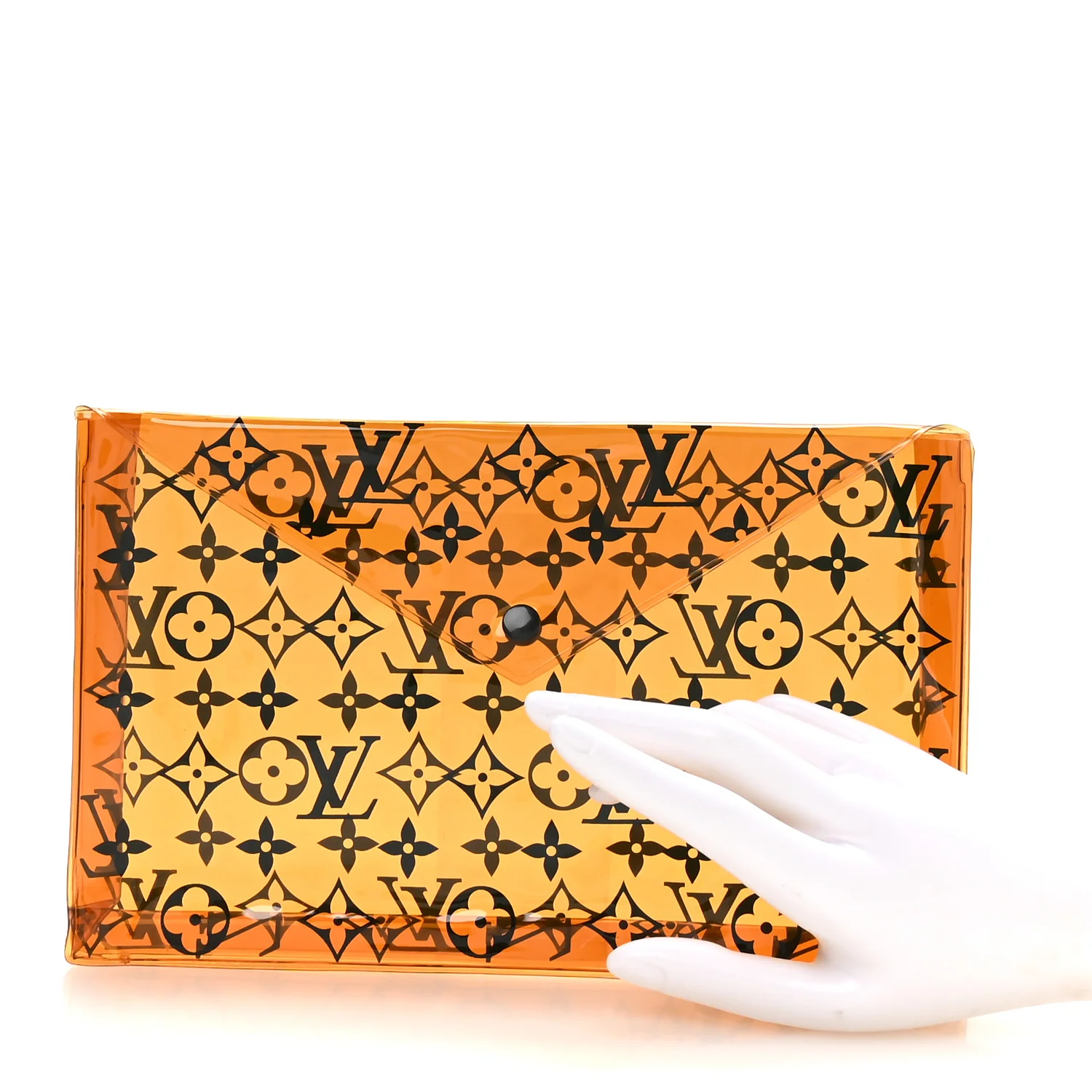 PVC Monogram Printed Envelope Pouch Orange - Image 2