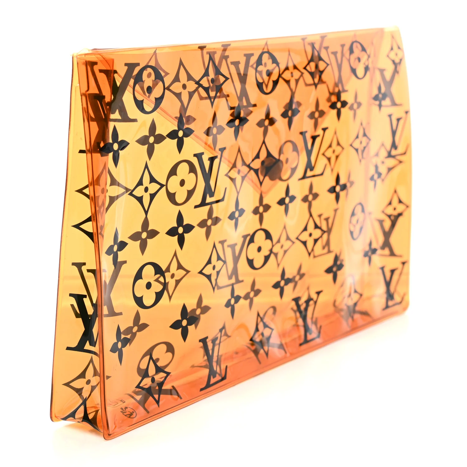 PVC Monogram Printed Envelope Pouch Orange - Image 3