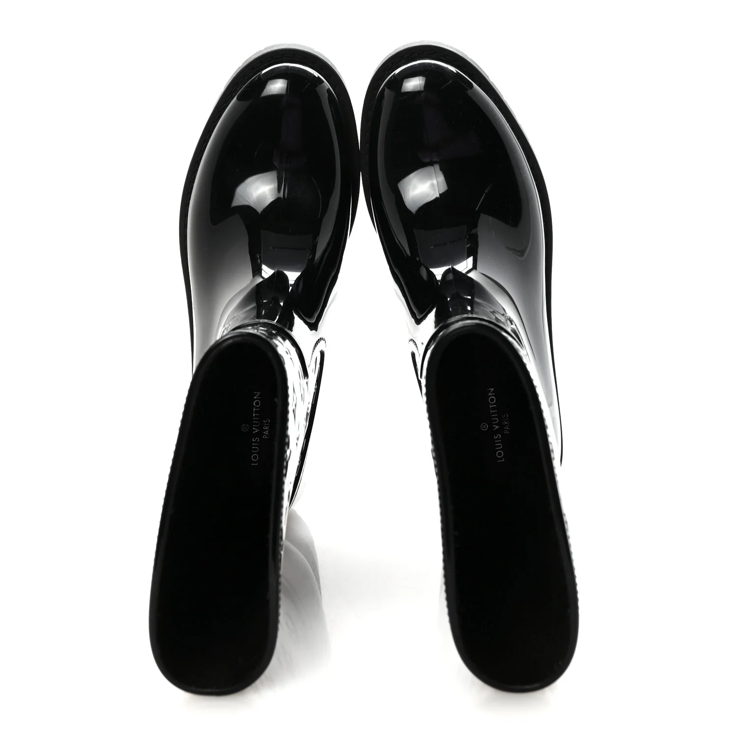 Rubber Embossed Monogram Drops Flat Half Boots 41 Black - Image 2