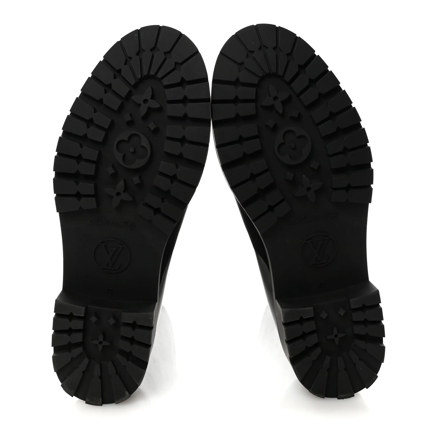 Rubber Embossed Monogram Drops Flat Half Boots 41 Black - Image 6