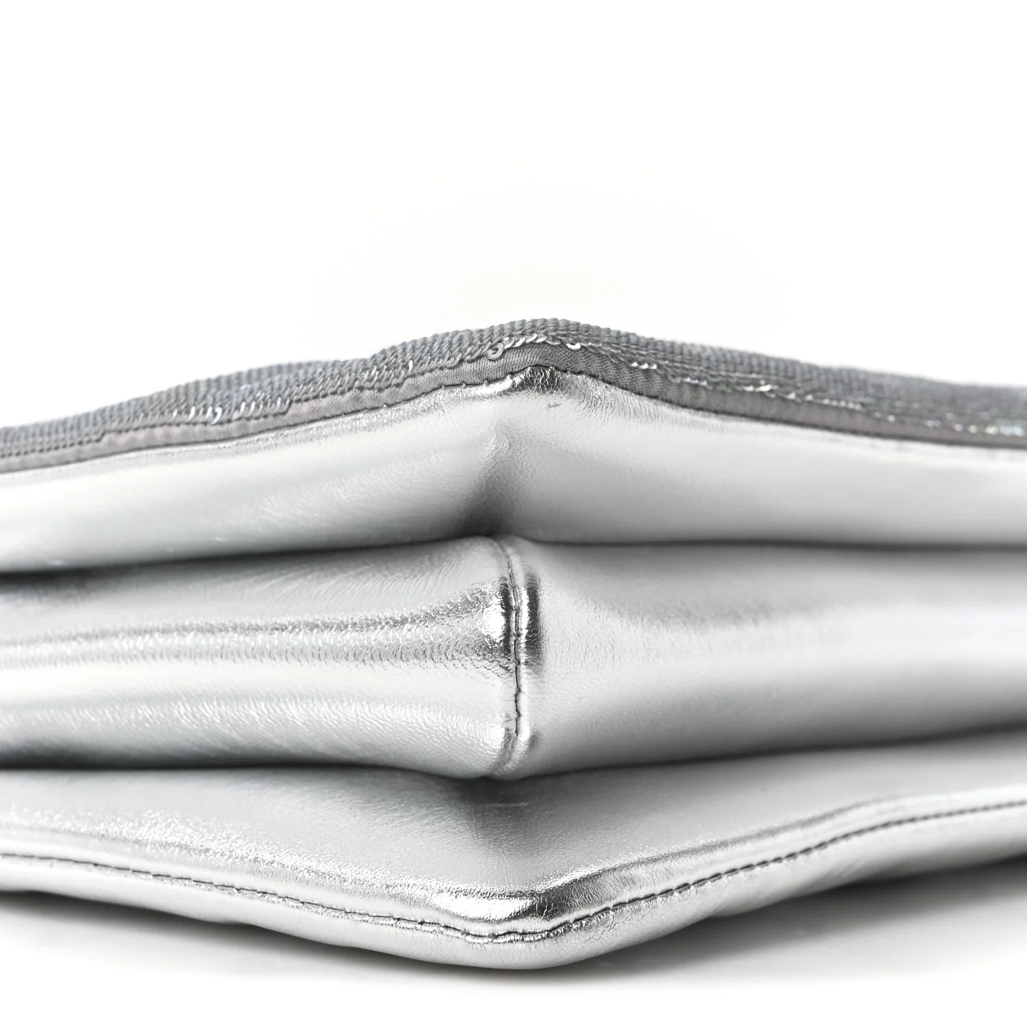 Satin Sequin Embroidered Monogram Coussin BB Silver - Image 8