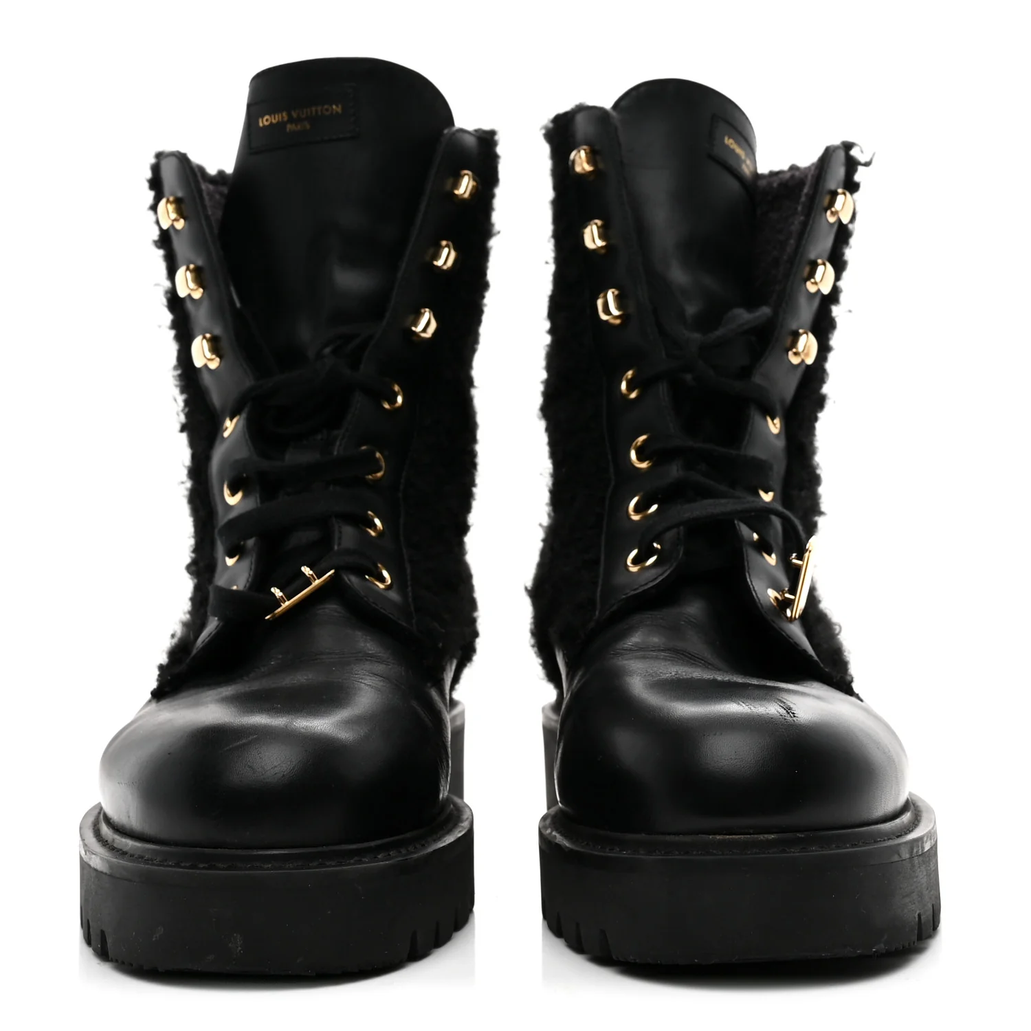 Shearling Calfskin Territory Ranger Combat Boots 41 Black - Image 3