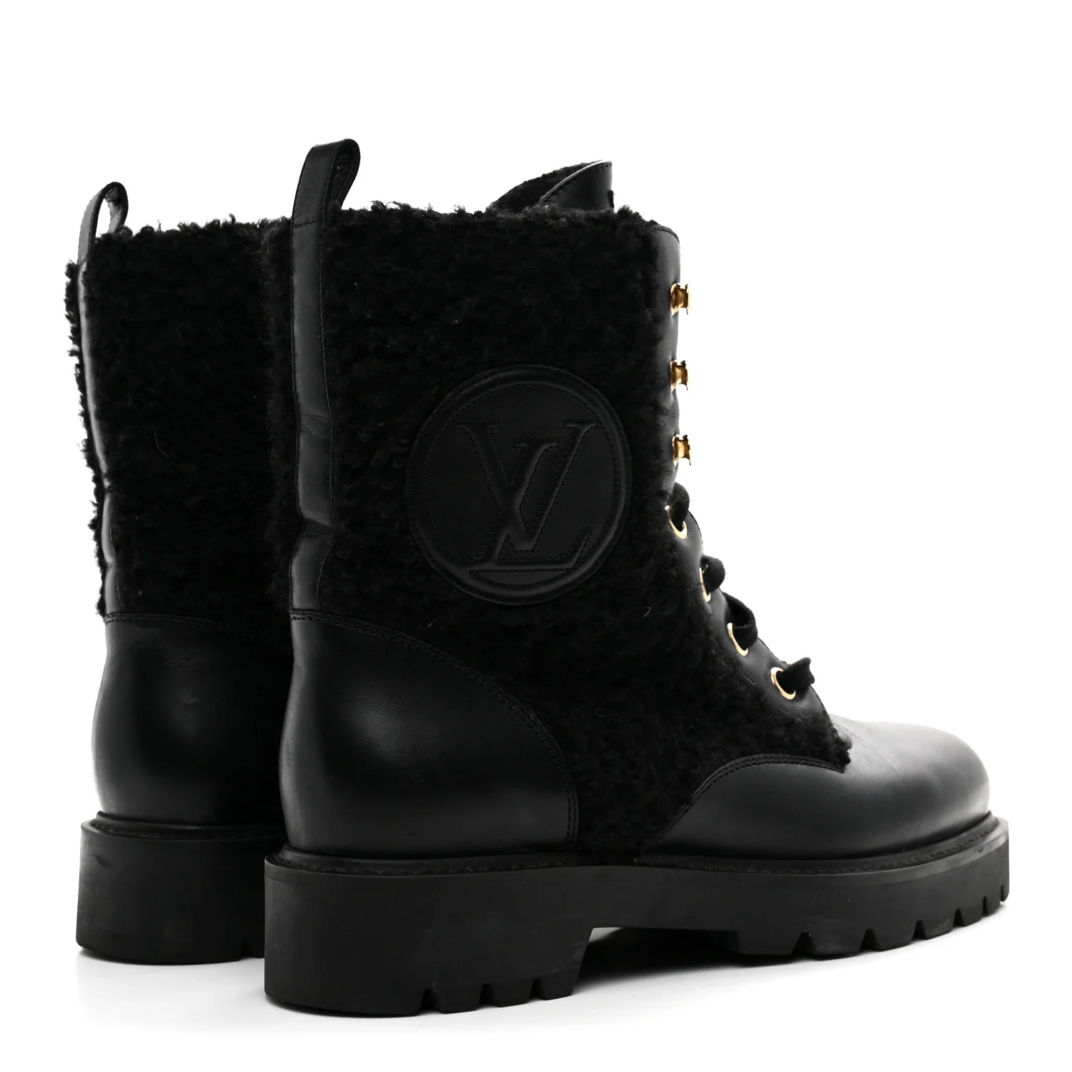 Shearling Calfskin Territory Ranger Combat Boots 41 Black - Image 5