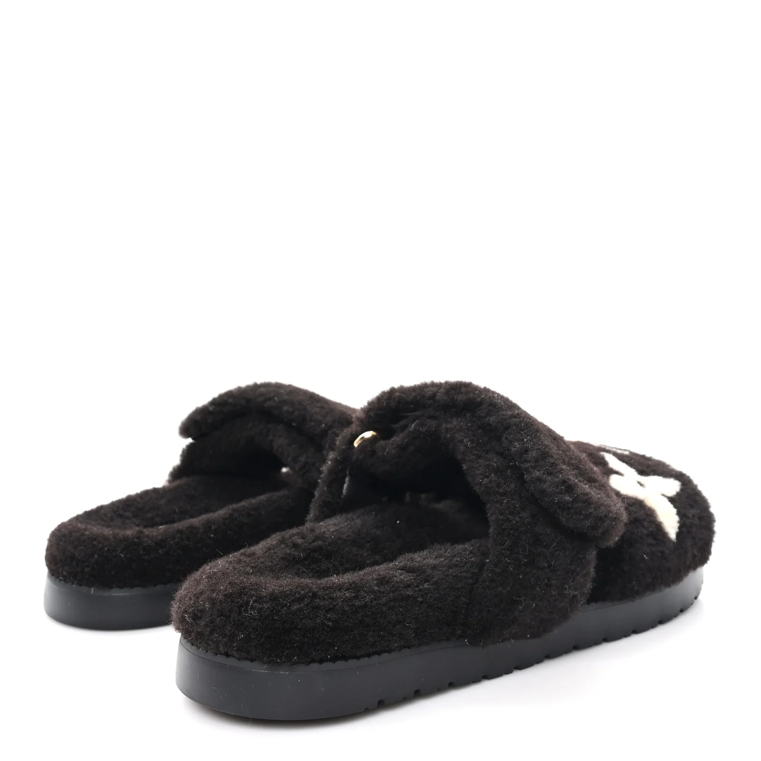 Shearling Monogram Giant LV Sunset Flat Comfort Mule 38 Brown - Image 5