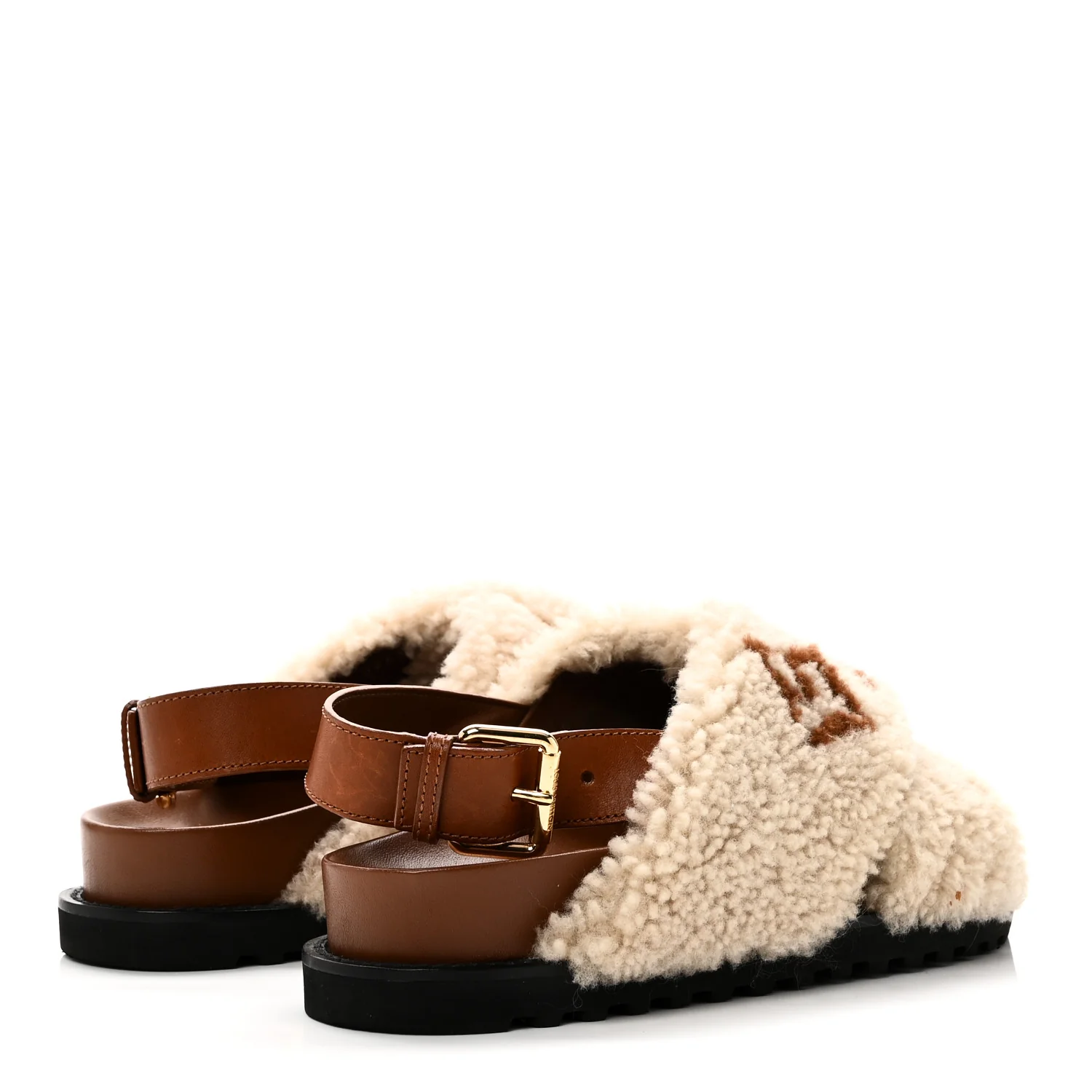 Shearling Paseo Flat Comfort Sandal 38.5 Nude - Image 5