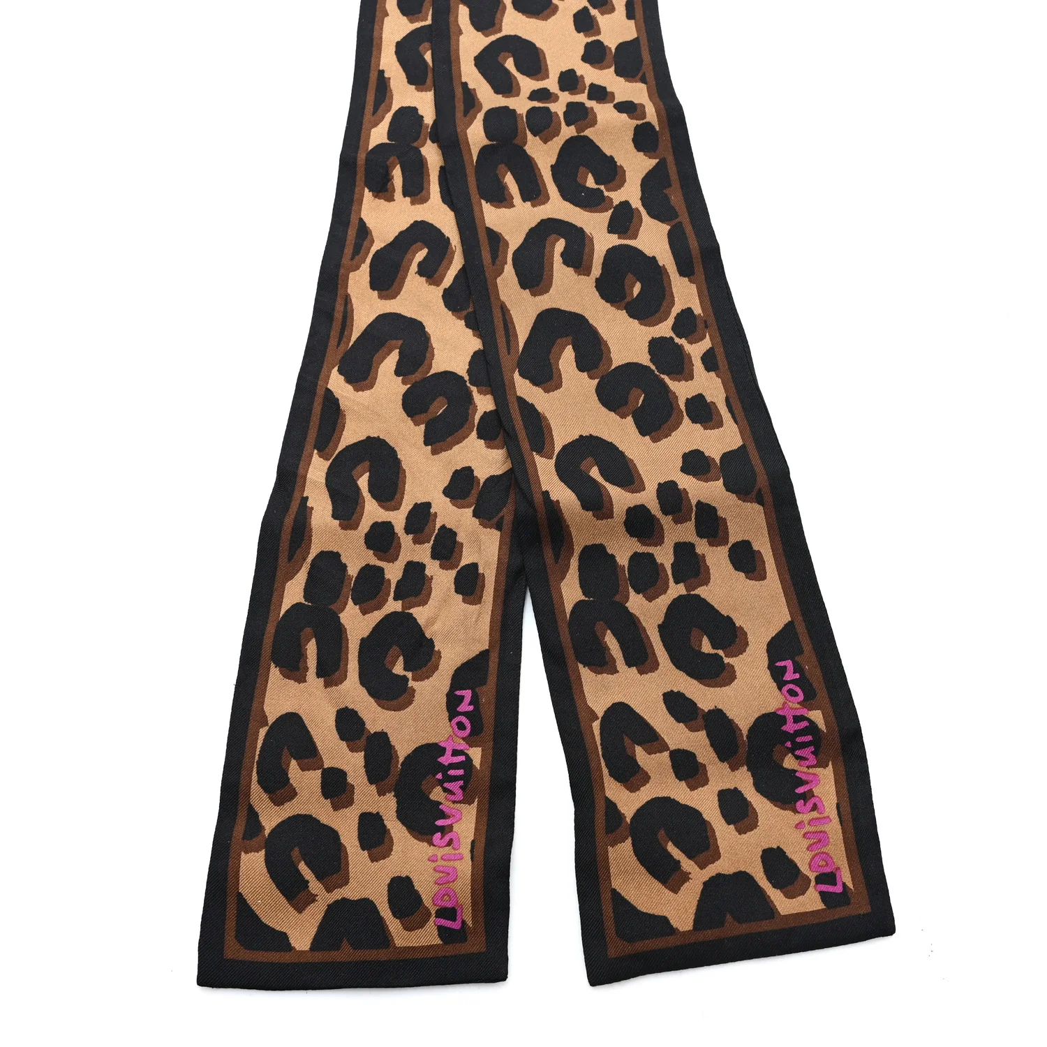 Silk Leopard Bandeau Scarf Marron - Image 2
