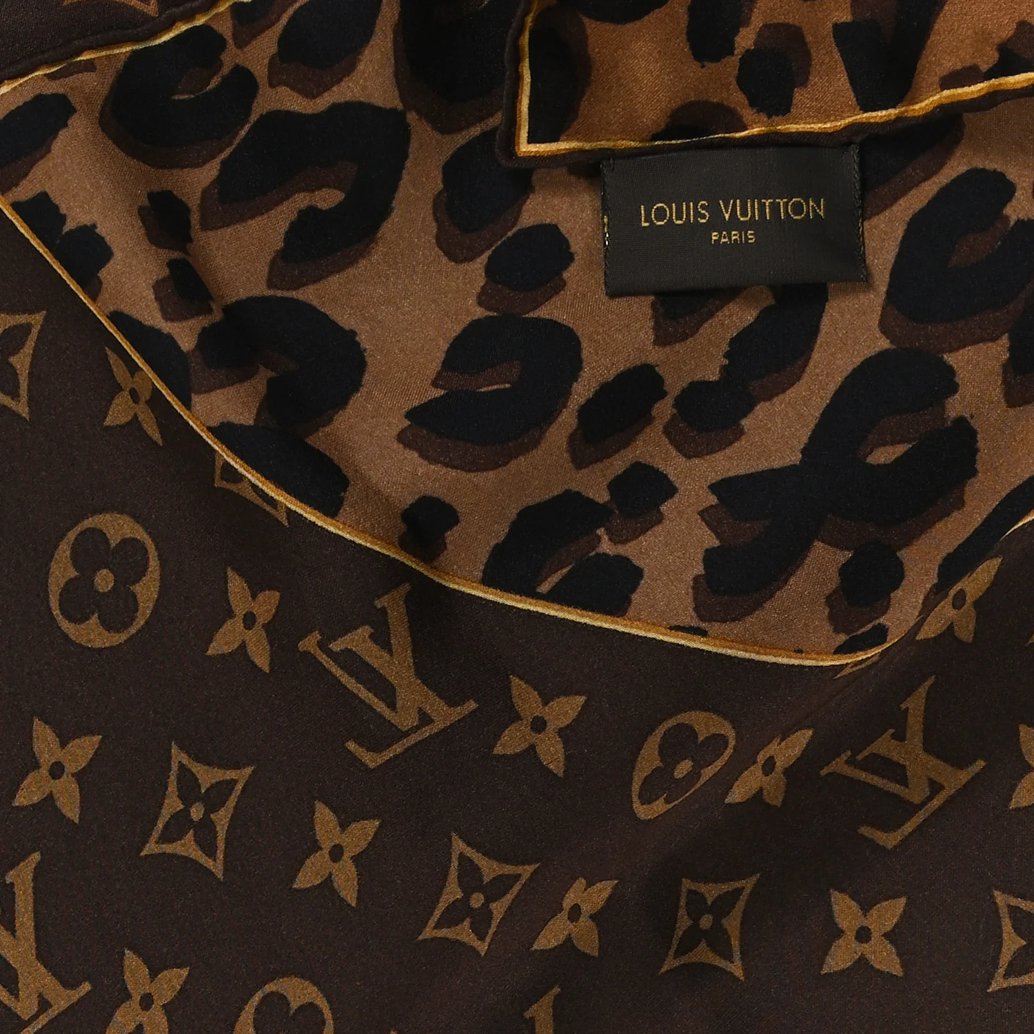 Silk Leopard Monogram Square Scarf - Image 3