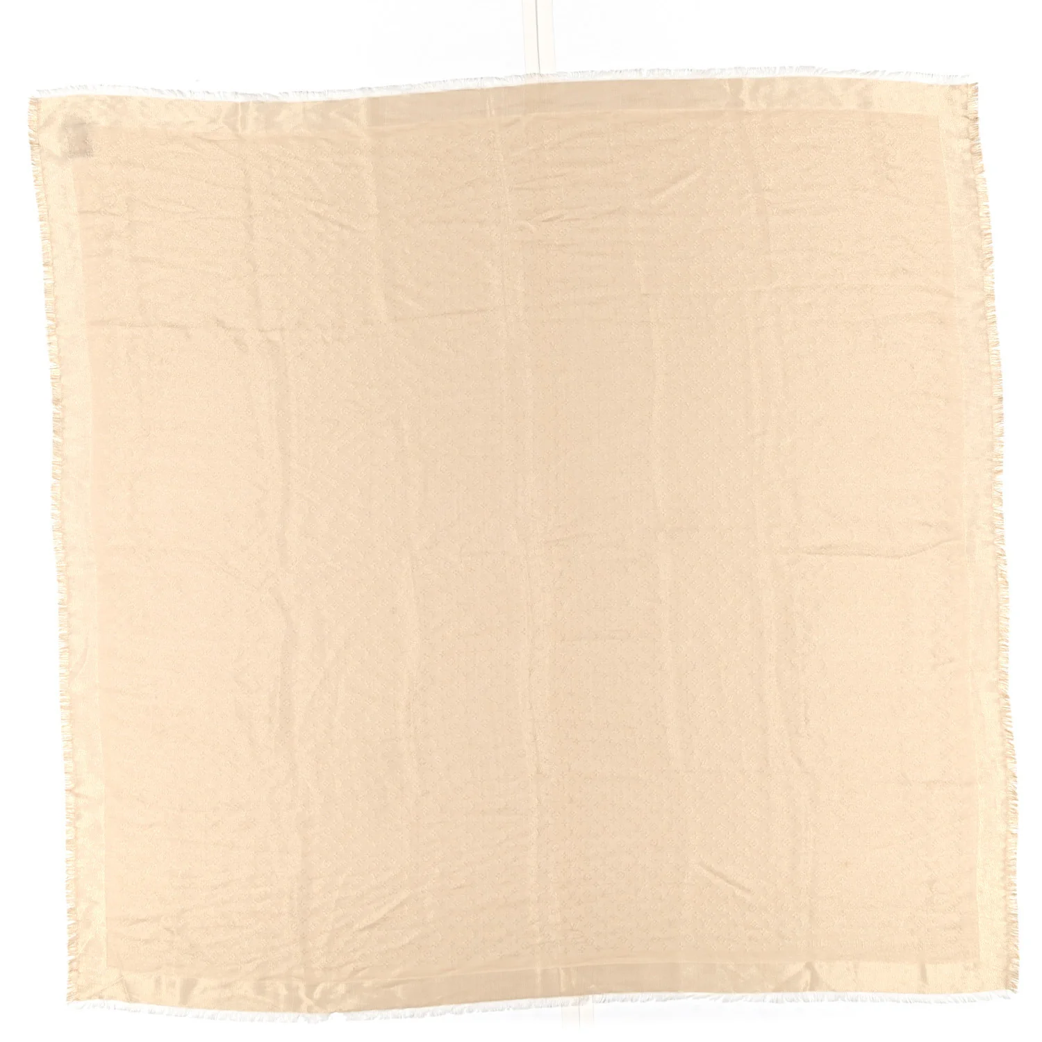 Silk Lurex Wool Monogram Shine Shawl Greige