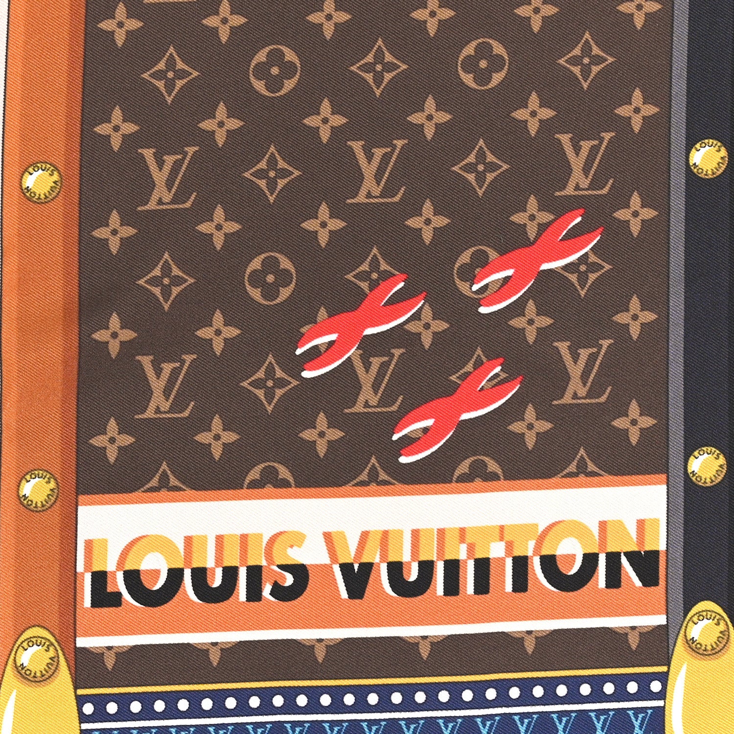 Silk Monogram Trunk In Love Square 45 Scarf Brown - Image 2