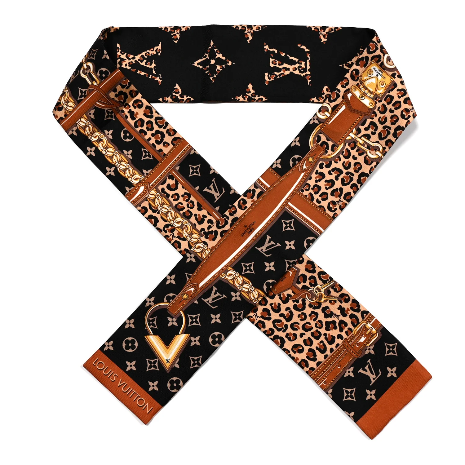 Silk Monogram Wild At Heart Bandeau Black