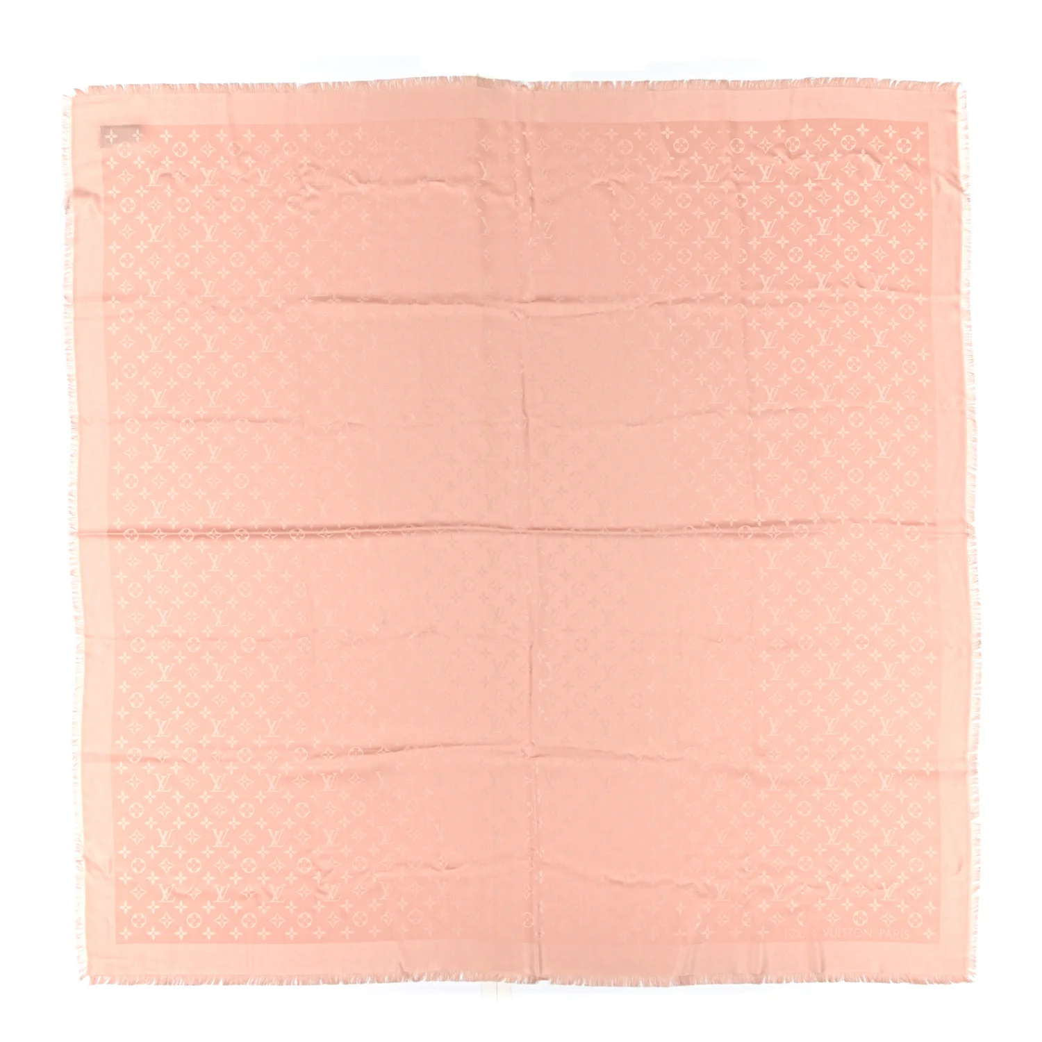 Silk Wool Monogram Shine Shawl Rose Velours