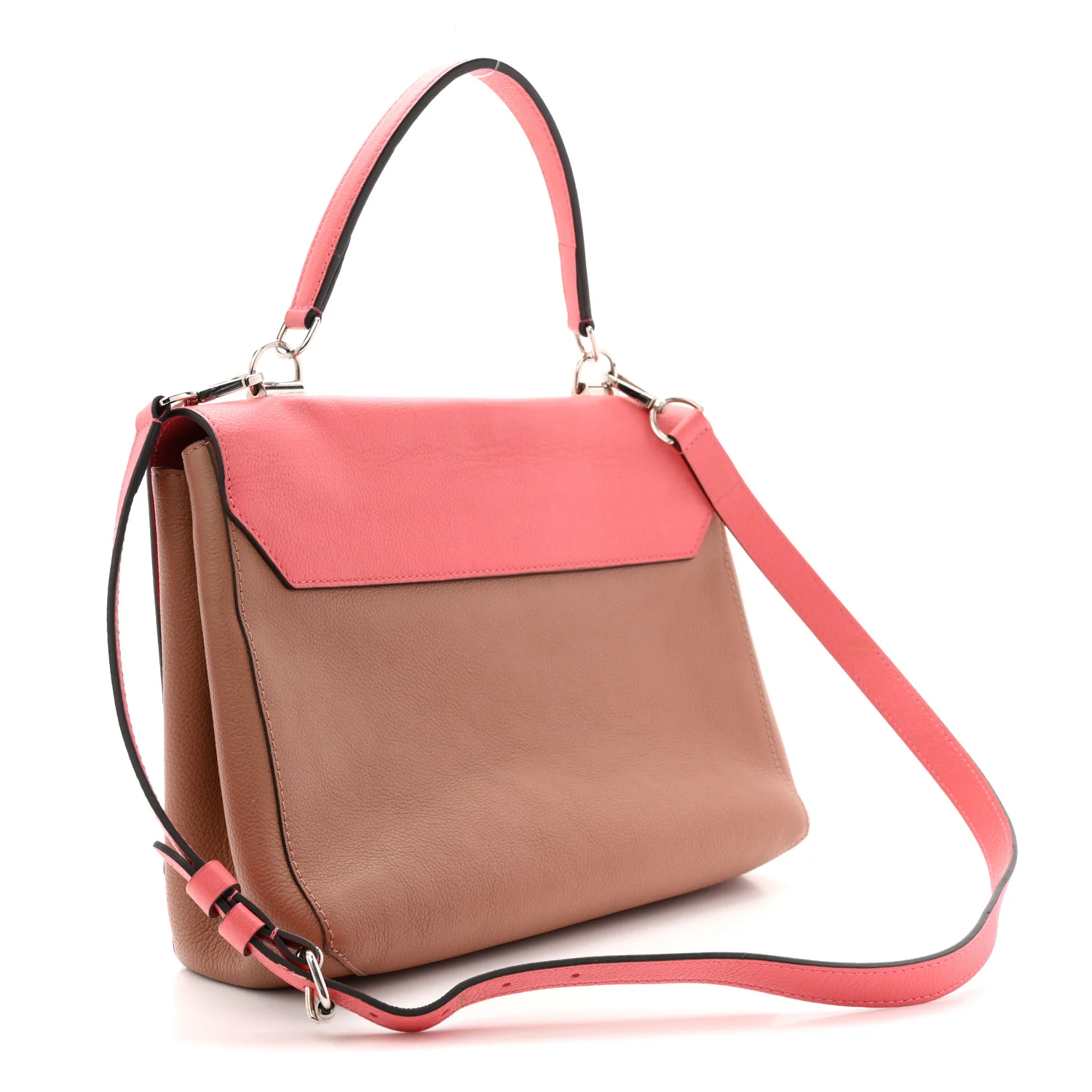 Soft Calfskin Lockme II Top Handle Rose Bruyere - Image 3