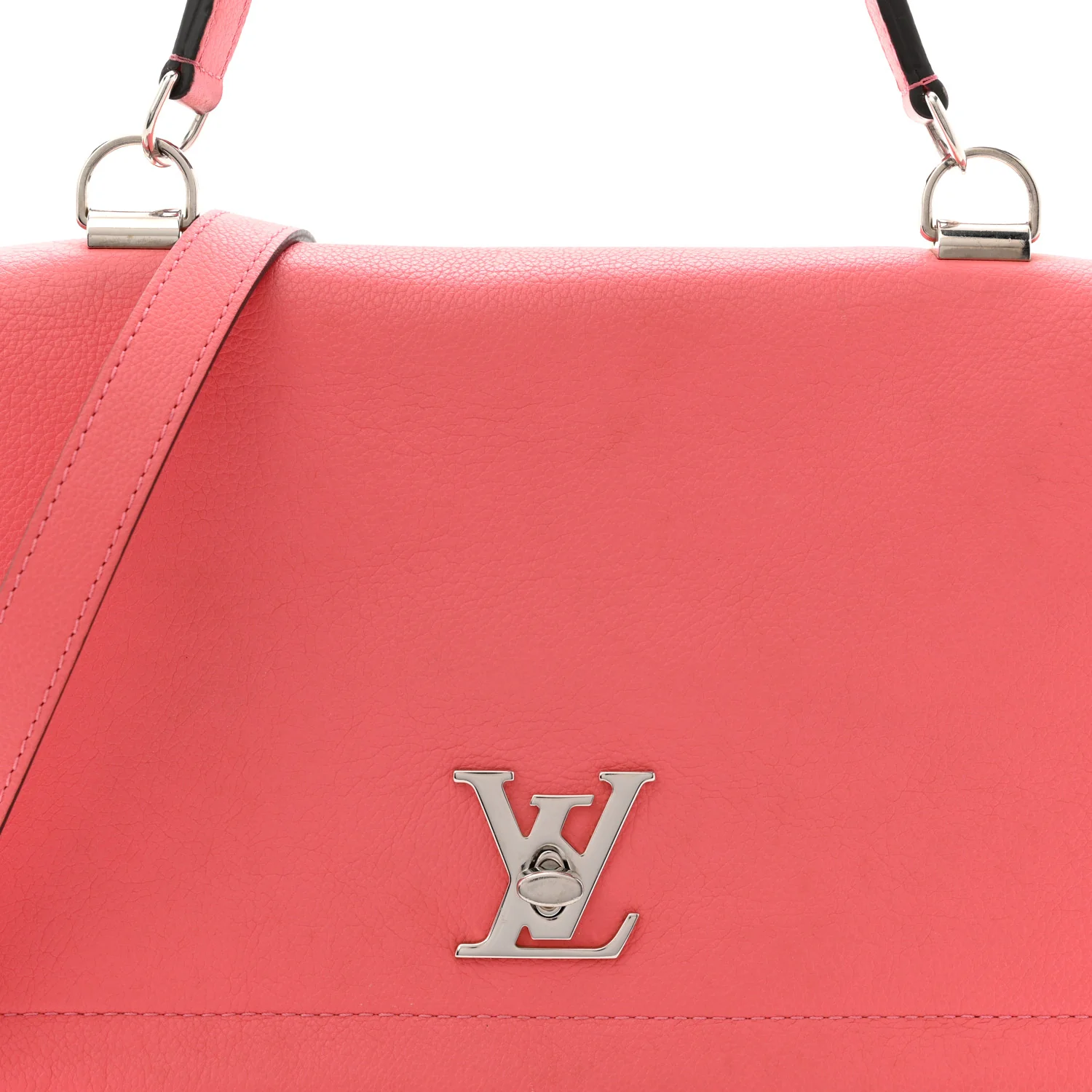 Soft Calfskin Lockme II Top Handle Rose Bruyere - Image 8