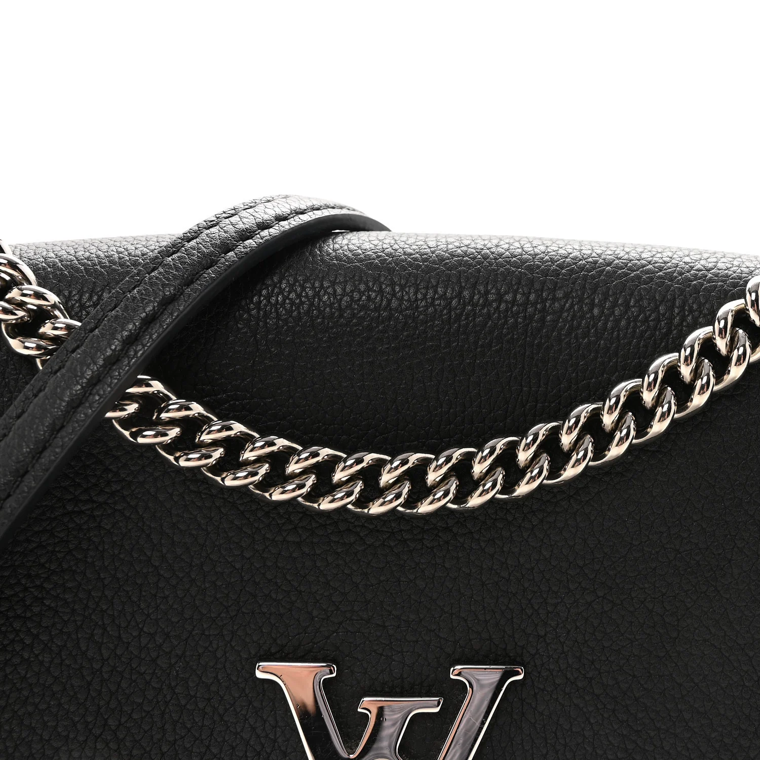 Soft Calfskin My Lockme Chain Bag BB Black - Image 7